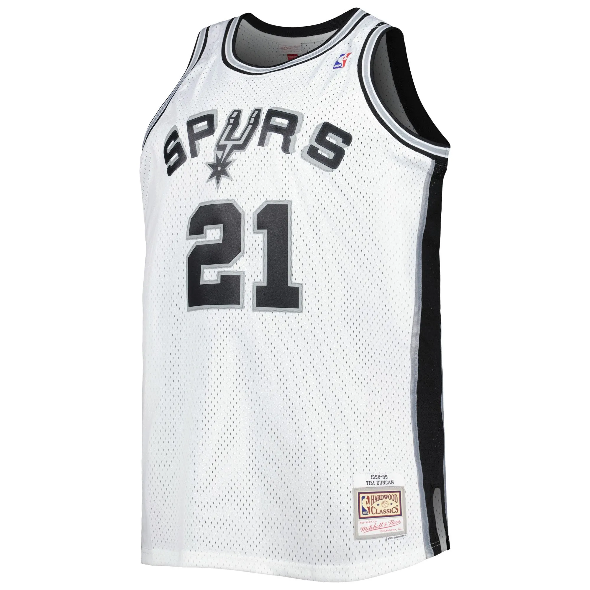 Tim Duncan San Antonio Spurs Mitchell & Ness Big & Tall Hardwood Classics 1998/99 Swingman Jersey - White