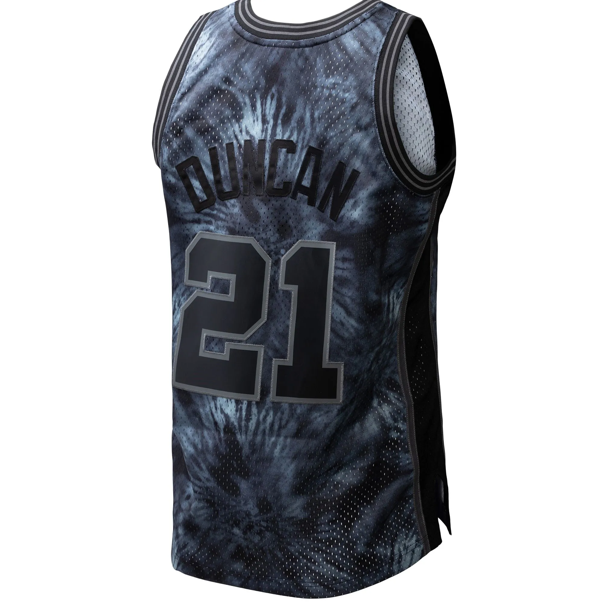 Tim Duncan San Antonio Spurs Mitchell & Ness Hardwood Classics 1998/99 Tie-Dye Swingman Jersey - Black