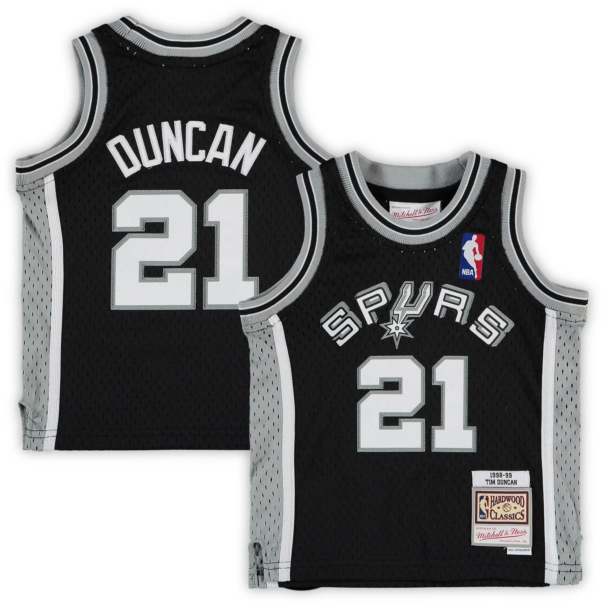 Tim Duncan San Antonio Spurs Mitchell & Ness Infant 1998/99 Retired Player Jersey - Black