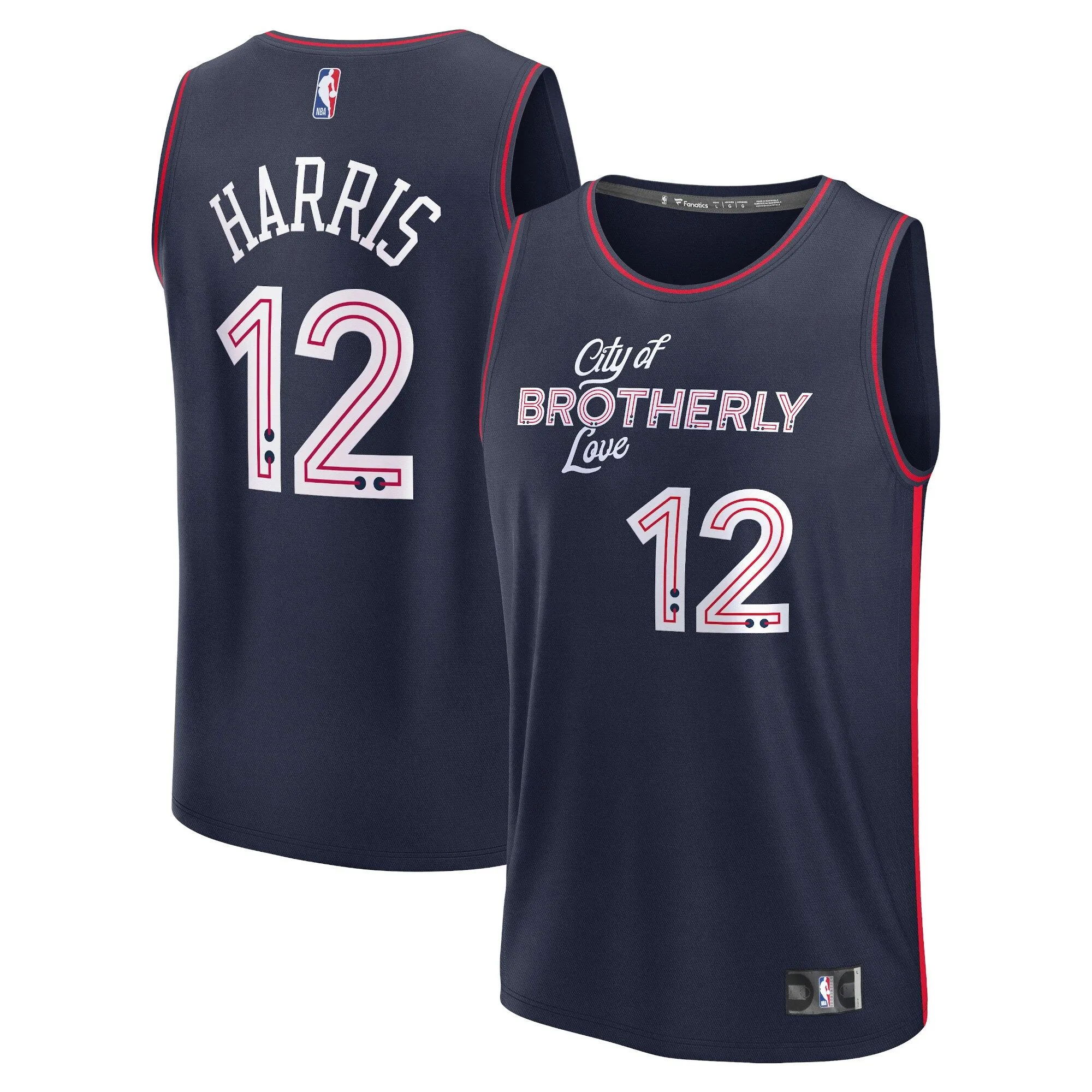 Tobias Harris Philadelphia 76ers Fanatics Branded Fast Break Jersey - Navy - City Edition