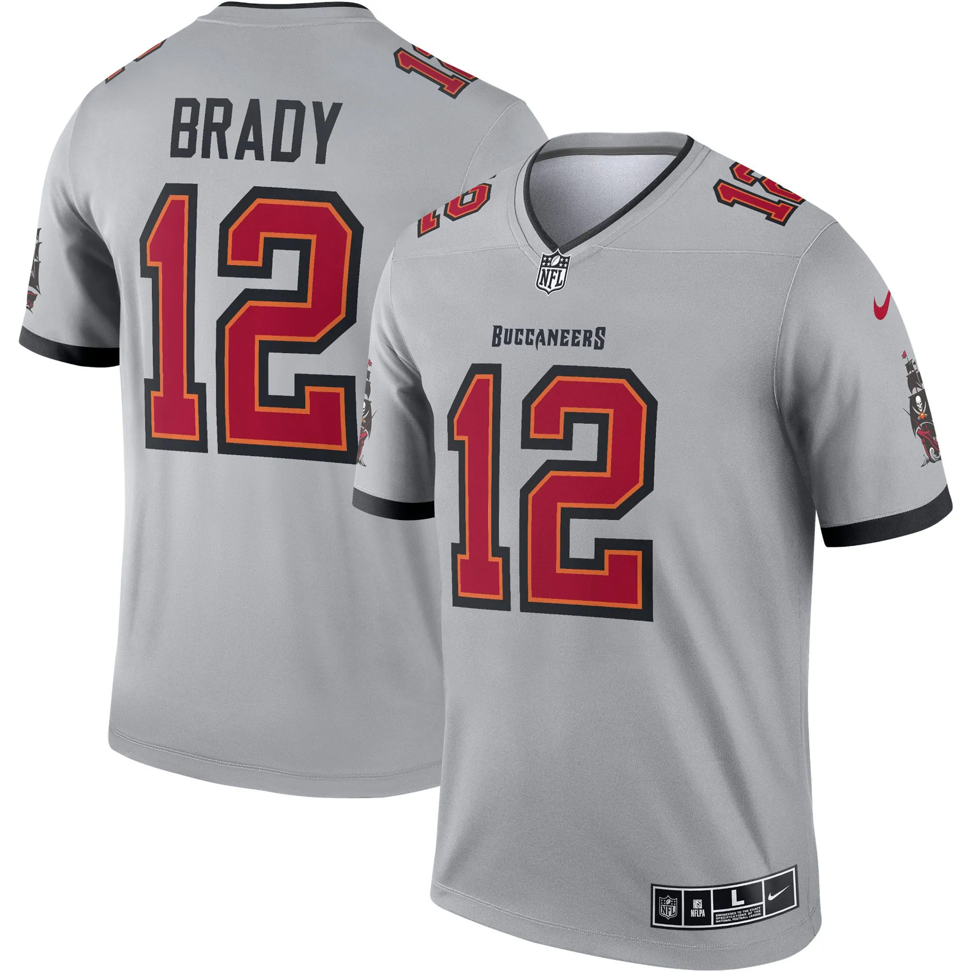 Tom Brady Tampa Bay Buccaneers  Inverted Legend Jersey - Gray