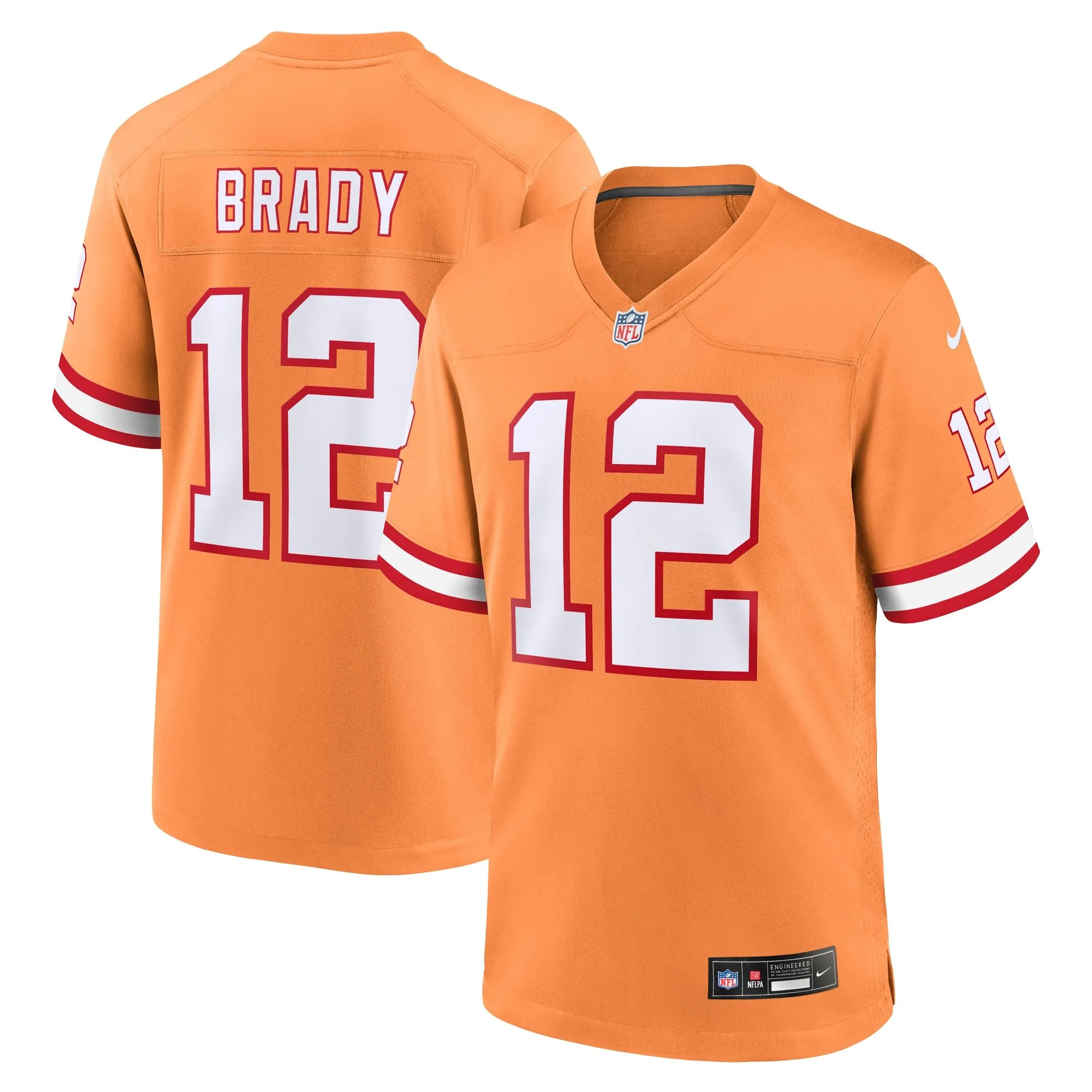 Tom Brady Tampa Bay Buccaneers  Throwback Game Jersey - Orange