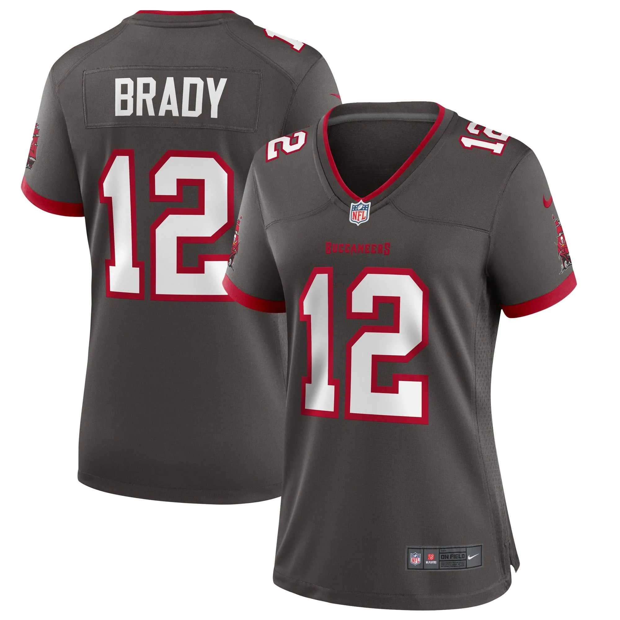 Tom Brady Tampa Bay Buccaneers  Women's Alternate Game Jersey - Pewter