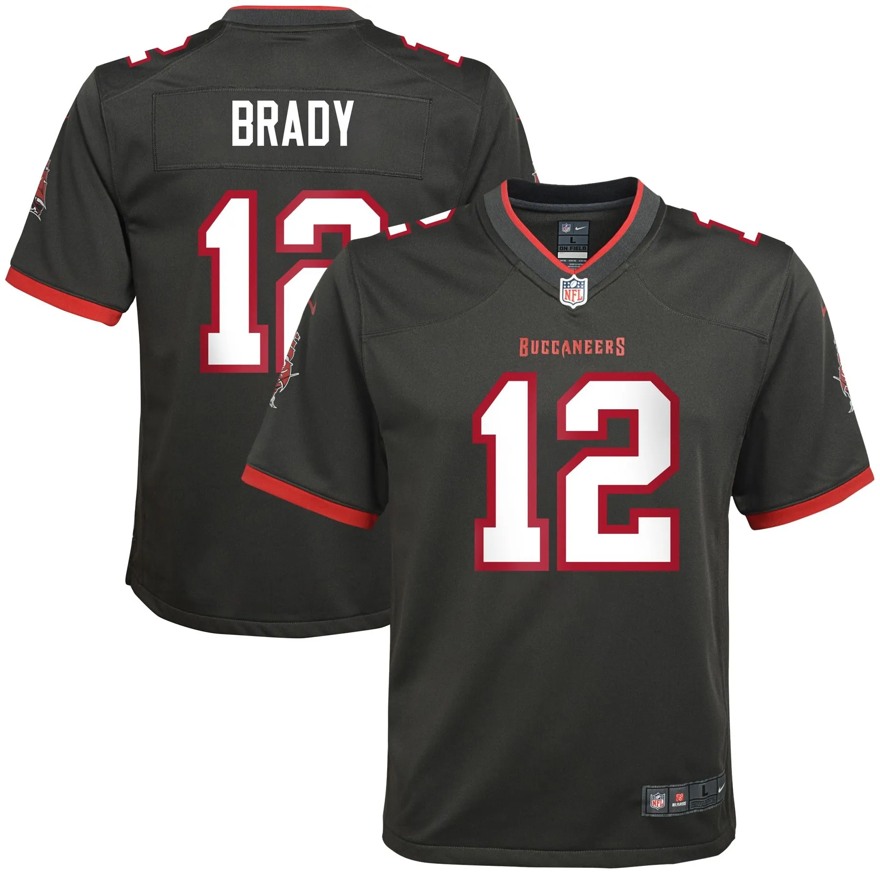 Tom Brady Tampa Bay Buccaneers  Youth Alternate Game Jersey - Pewter