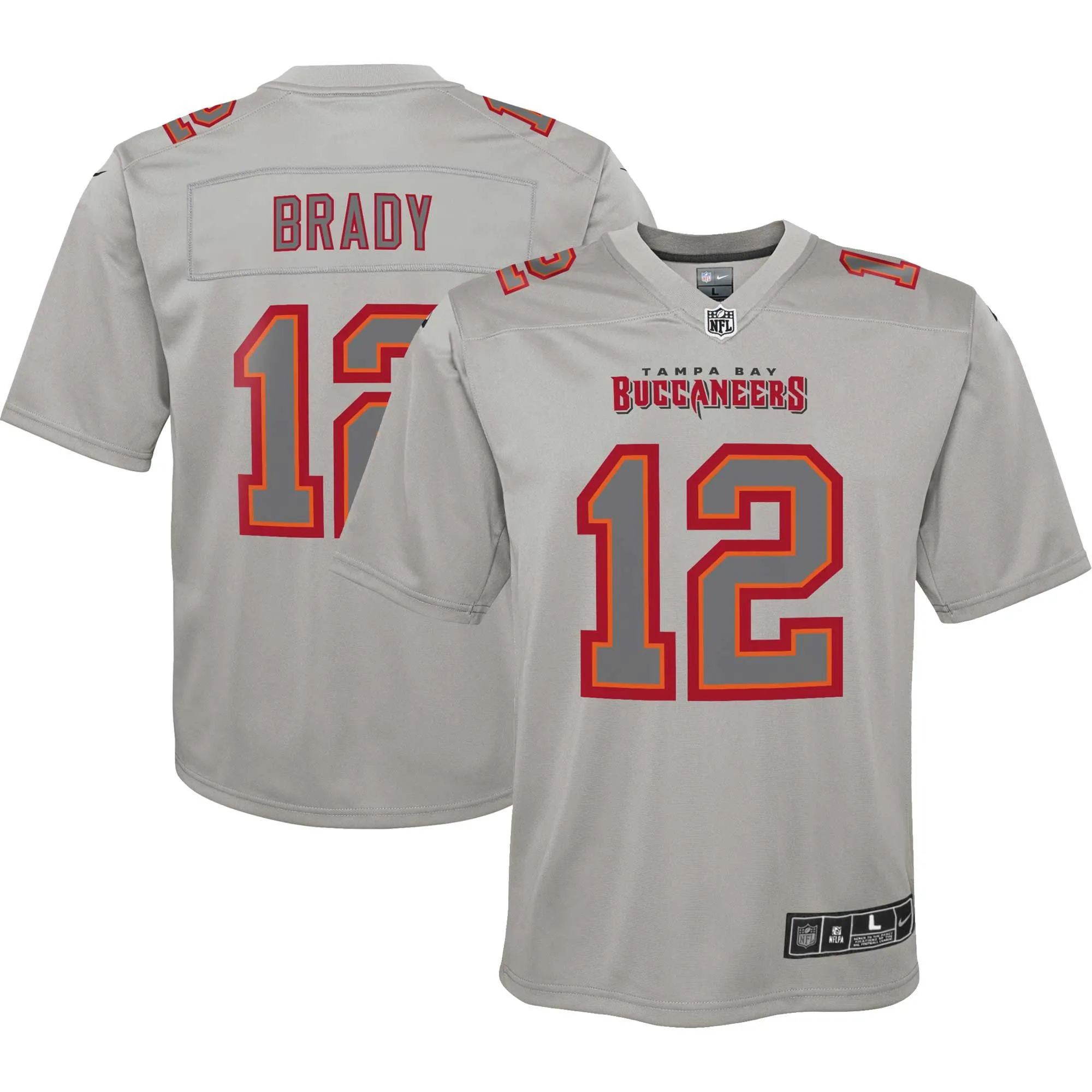 Tom Brady Tampa Bay Buccaneers  Youth Atmosphere Game Jersey - Gray