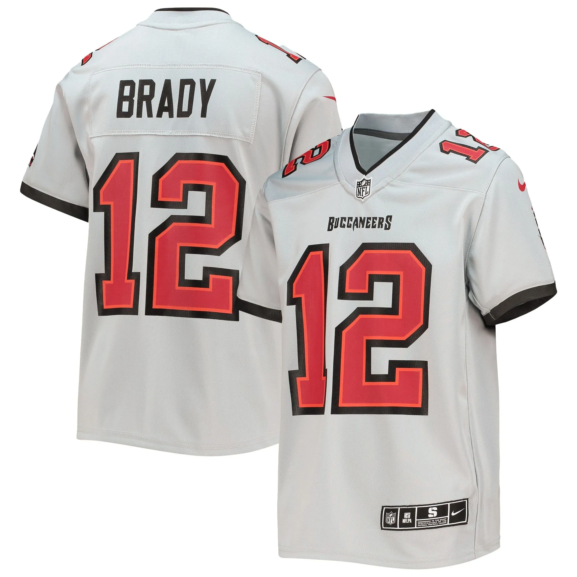 Tom Brady Tampa Bay Buccaneers  Youth Inverted Team Game Jersey - Gray