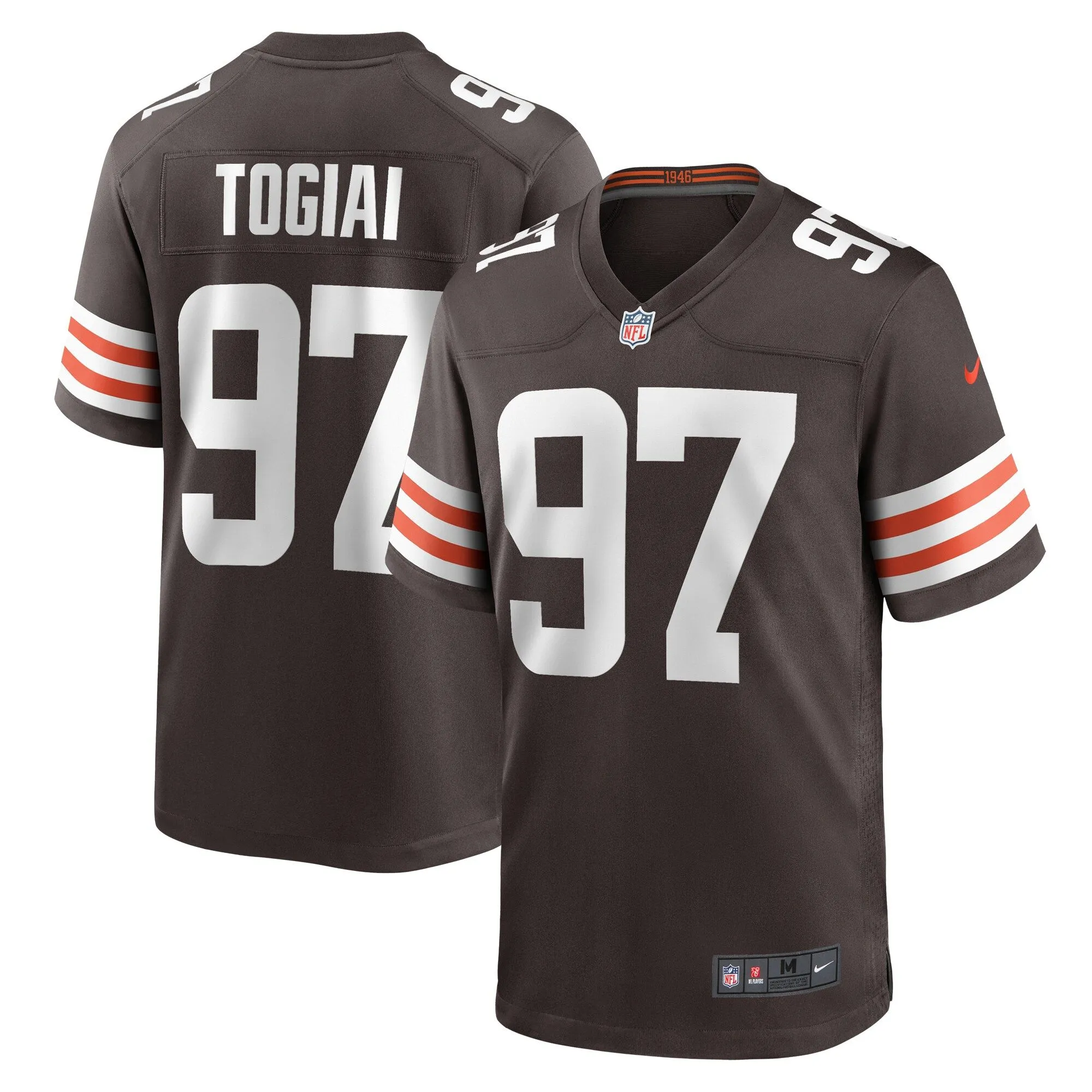 Tommy Togiai Cleveland Browns   Game Jersey -  Brown