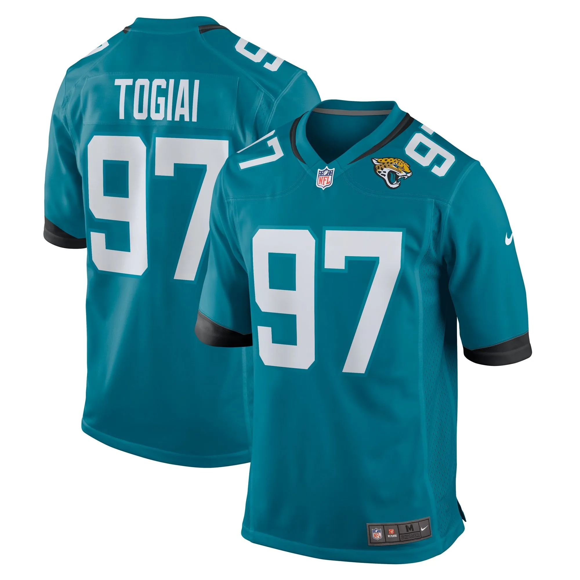 Tommy Togiai Jacksonville Jaguars  Team Game Jersey -  Teal