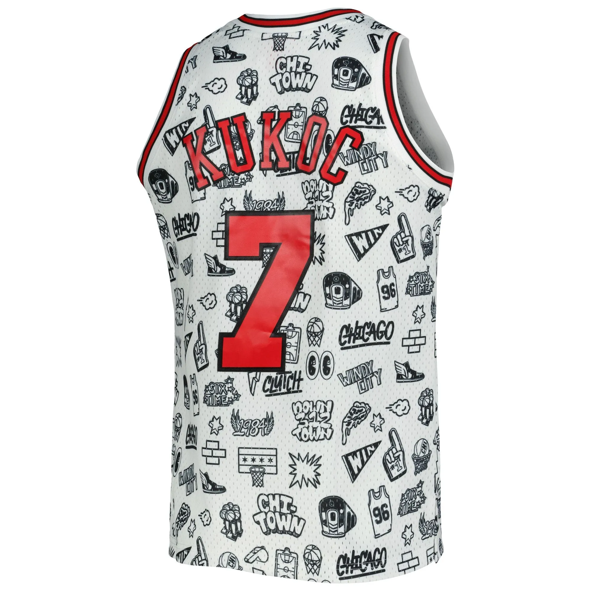 Toni Kukoc Chicago Bulls Mitchell & Ness 1997/98 Hardwood Classics Doodle Swingman Jersey - White