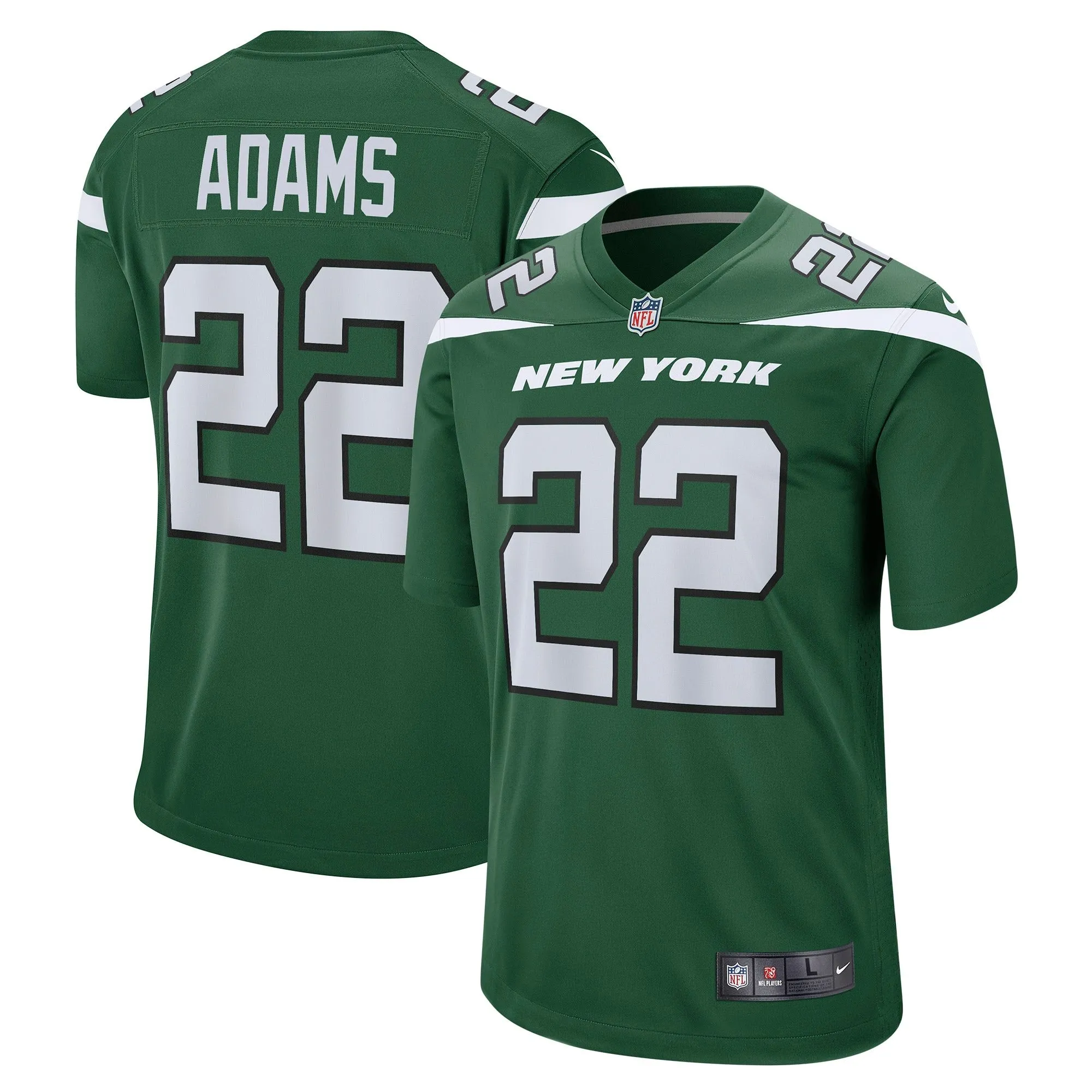 Tony Adams New York Jets  Game Player Jersey - Gotham Green