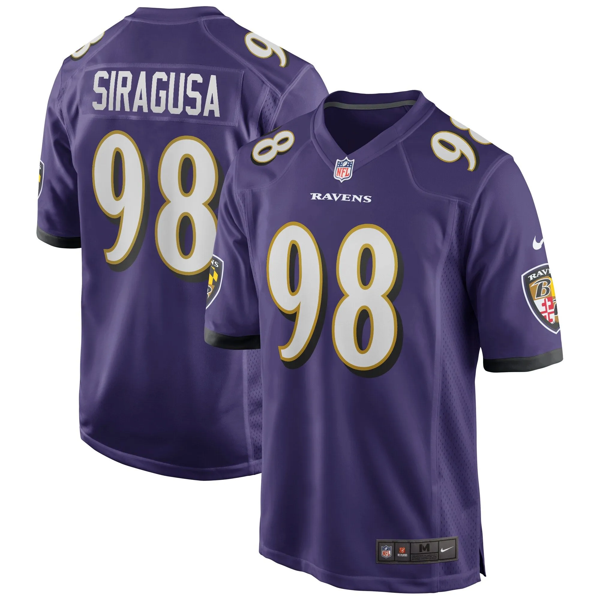 Tony Siragusa Baltimore Ravens  Game Retired Player Jersey - Purple