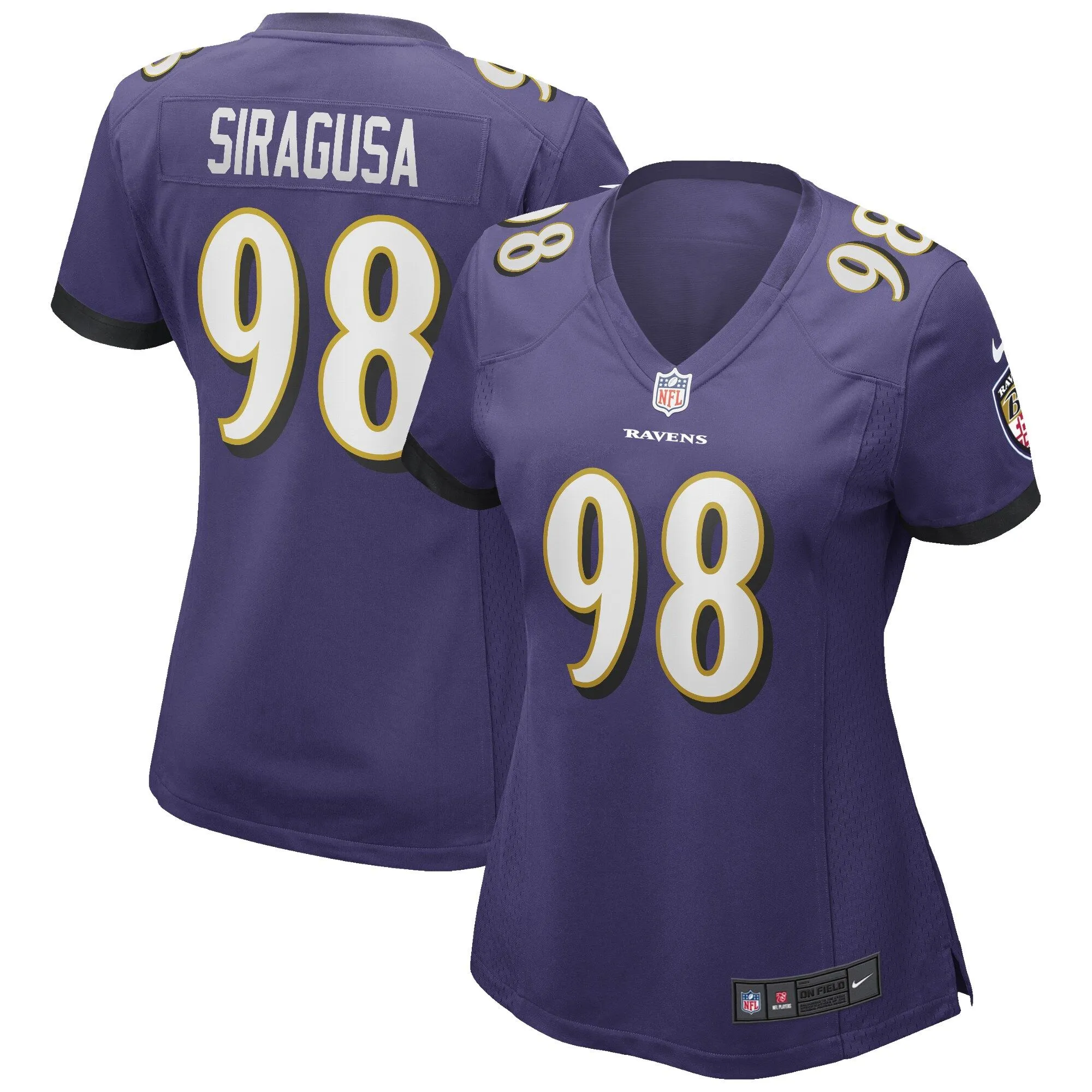 Tony Siragusa Baltimore Ravens  Women's Game Retired Player Jersey - Purple