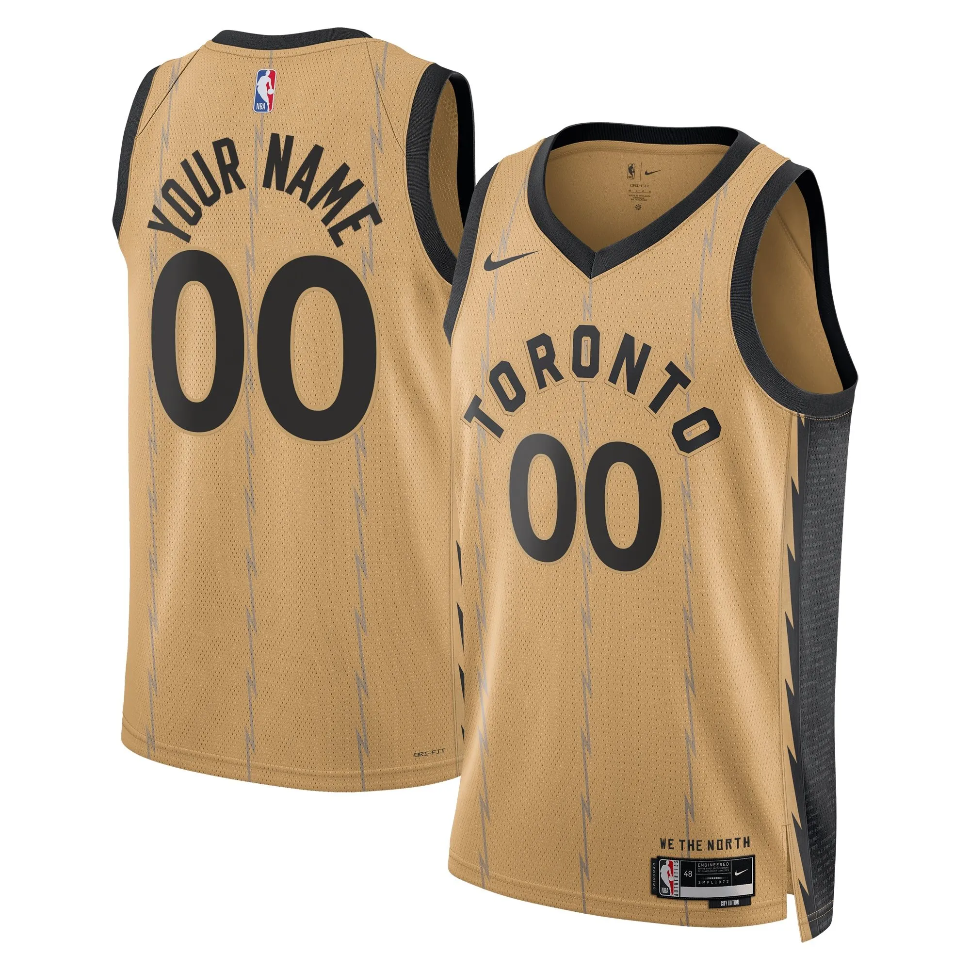 Toronto Raptors  Unisex 2023/24 Custom Swingman Jersey - Gold - City Edition