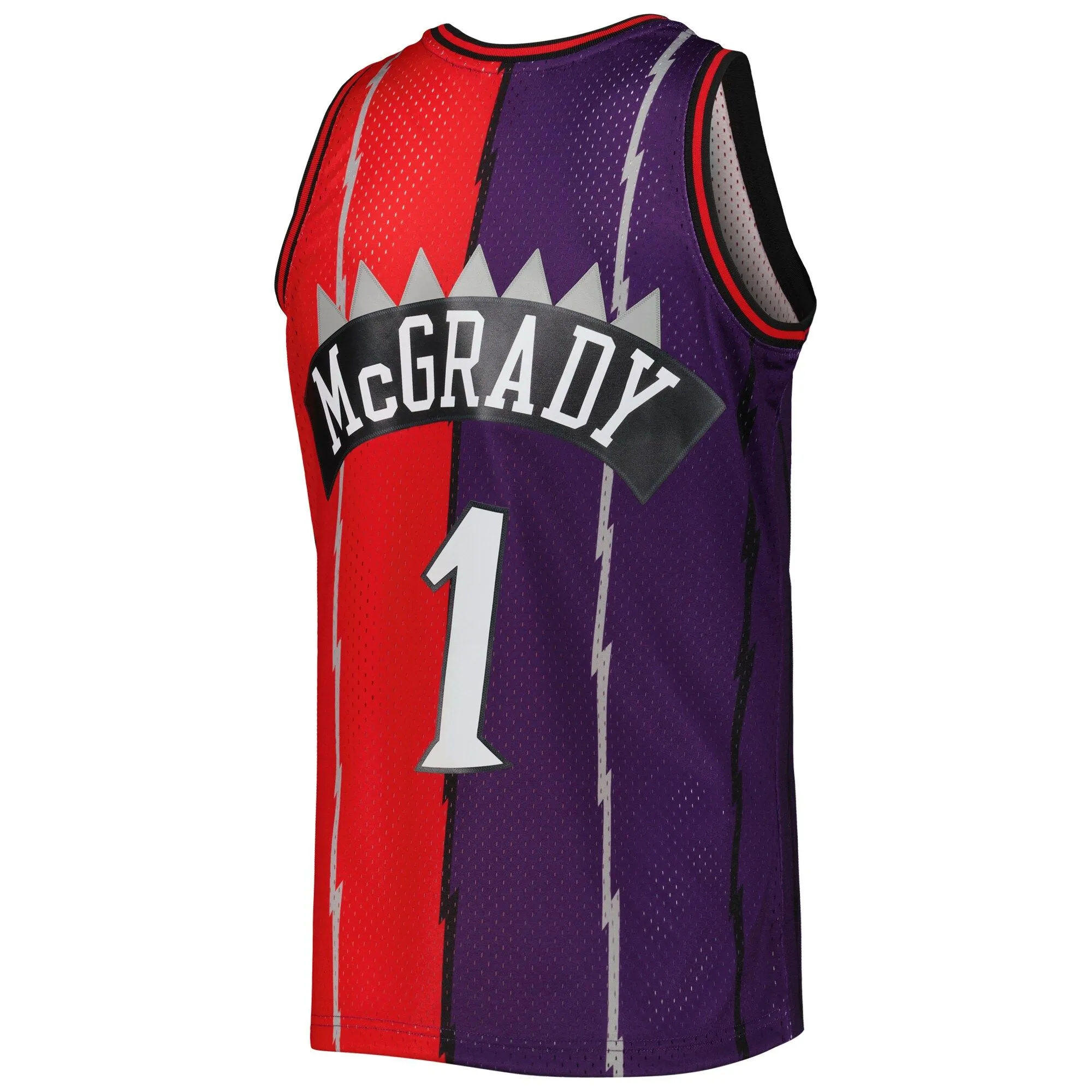 Tracy McGrady Toronto Raptors Mitchell & Ness Hardwood Classics 1998/99 Split Swingman Jersey - Purple/Red