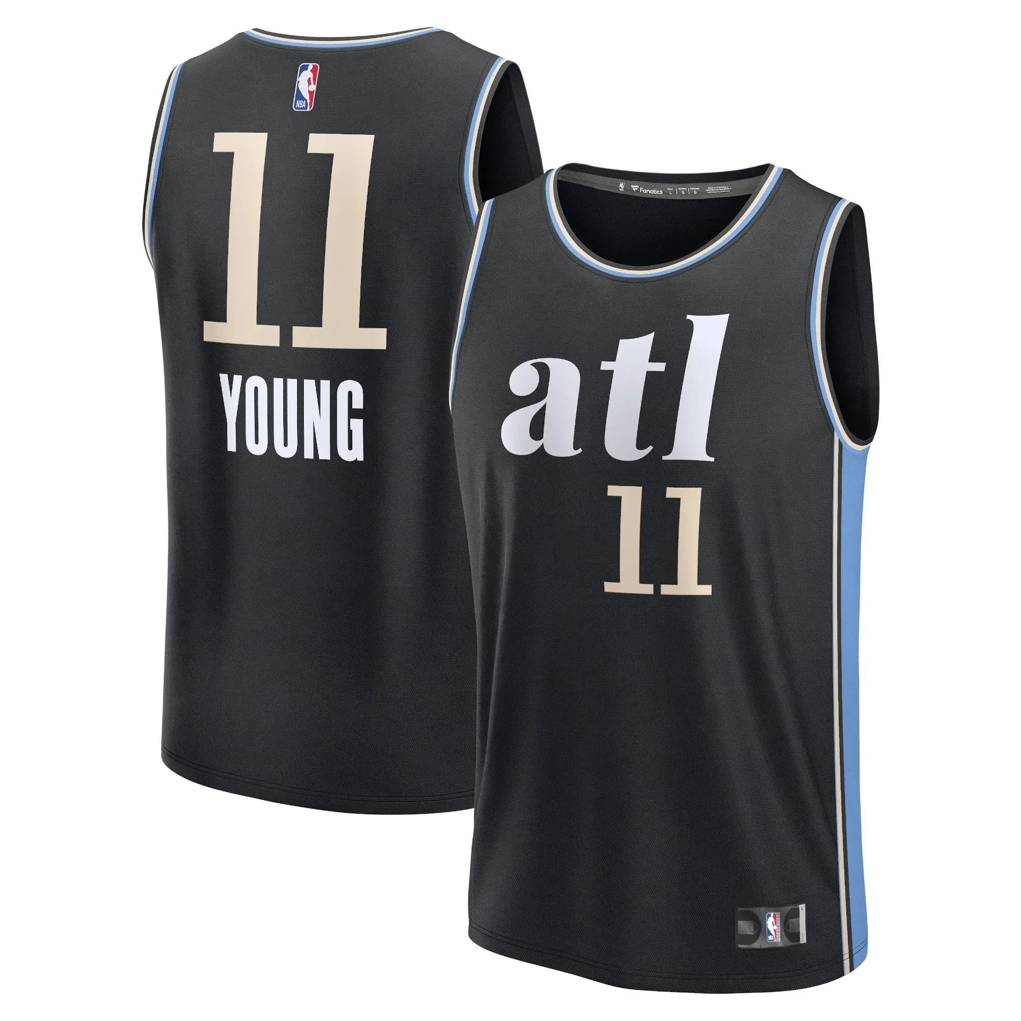 Trae Young Atlanta Hawks Fanatics Branded Fast Break Jersey - Black - City Edition