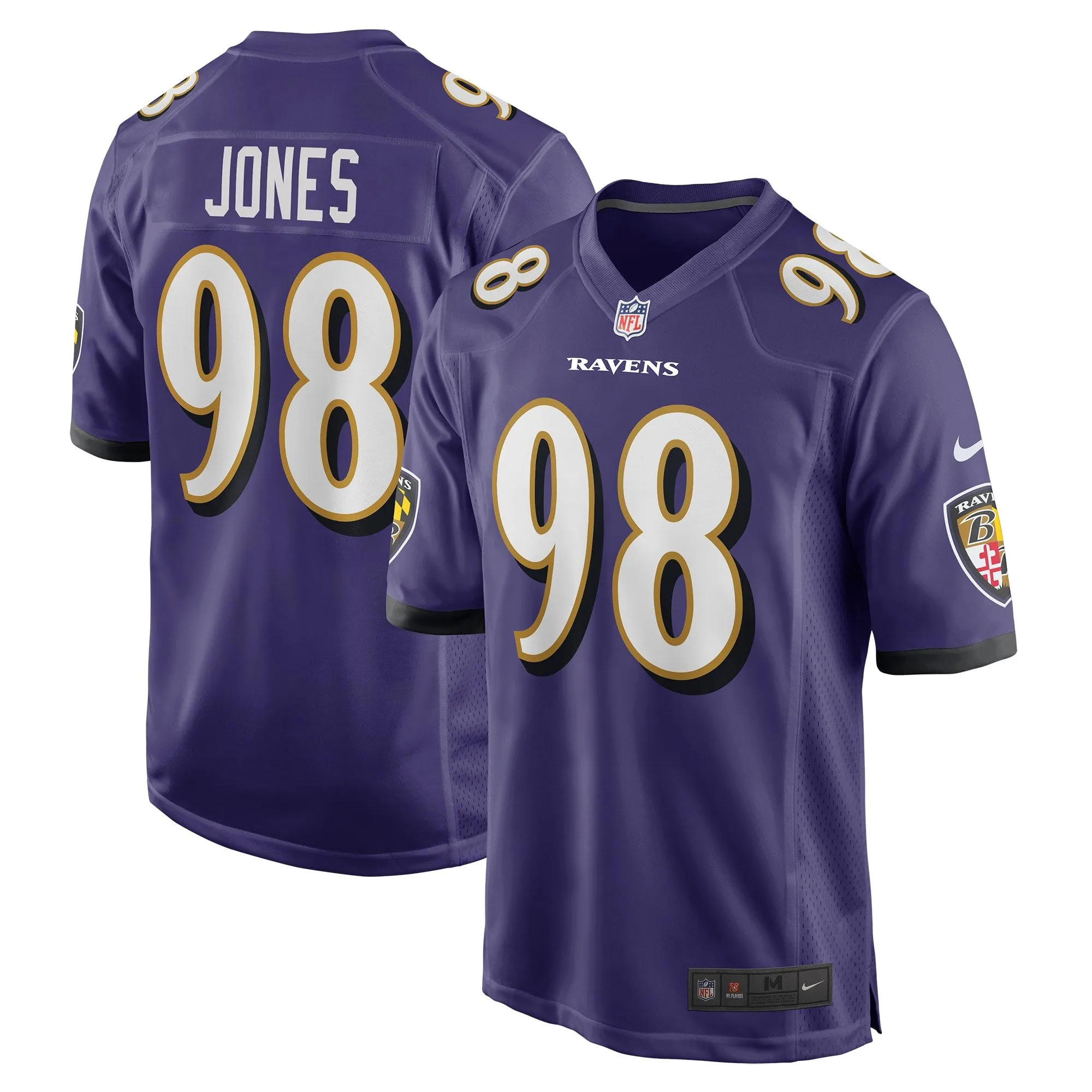 Travis Jones Baltimore Ravens  Player Game Jersey - Purple