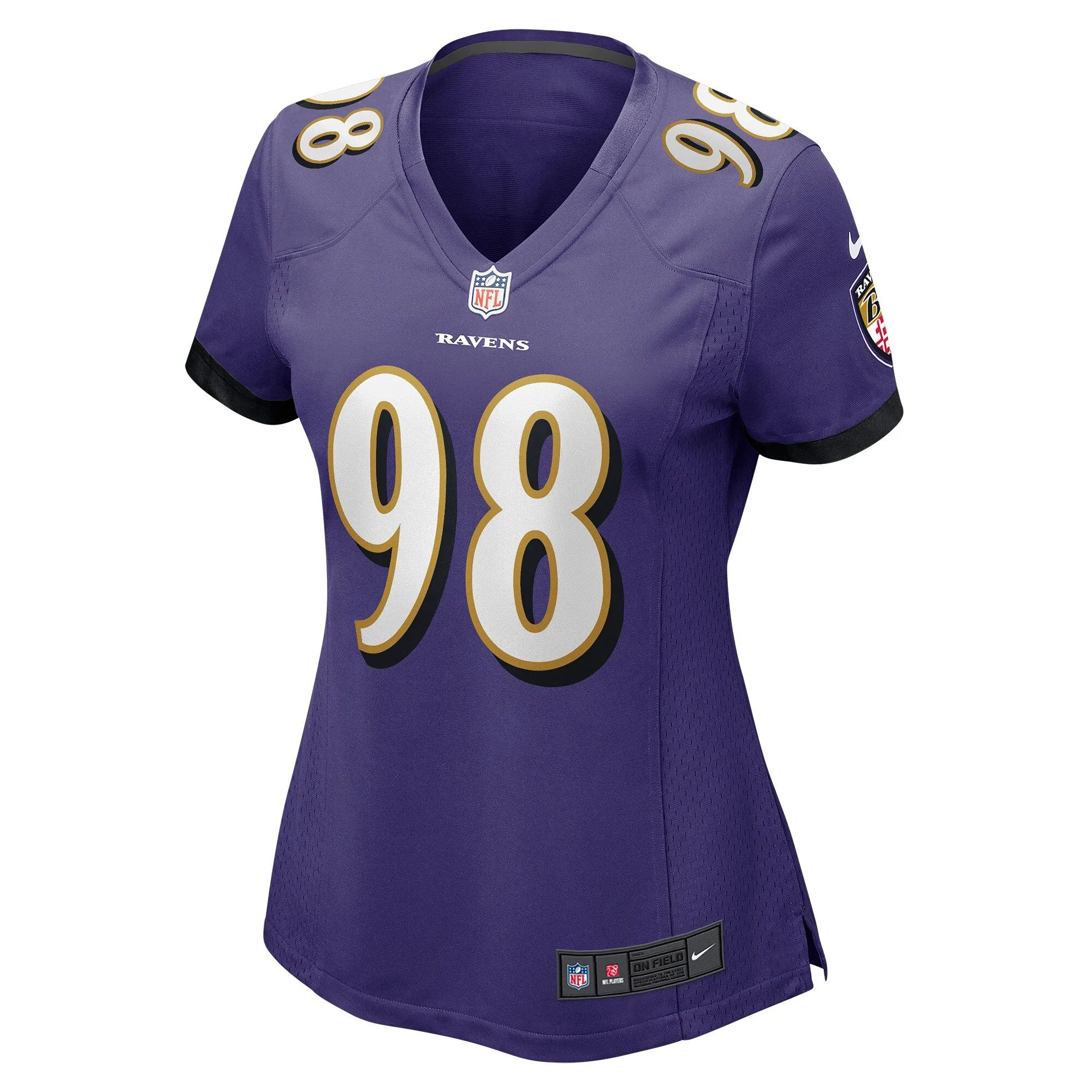 Travis Jones Baltimore Ravens  Women's Player Game Jersey - Purple