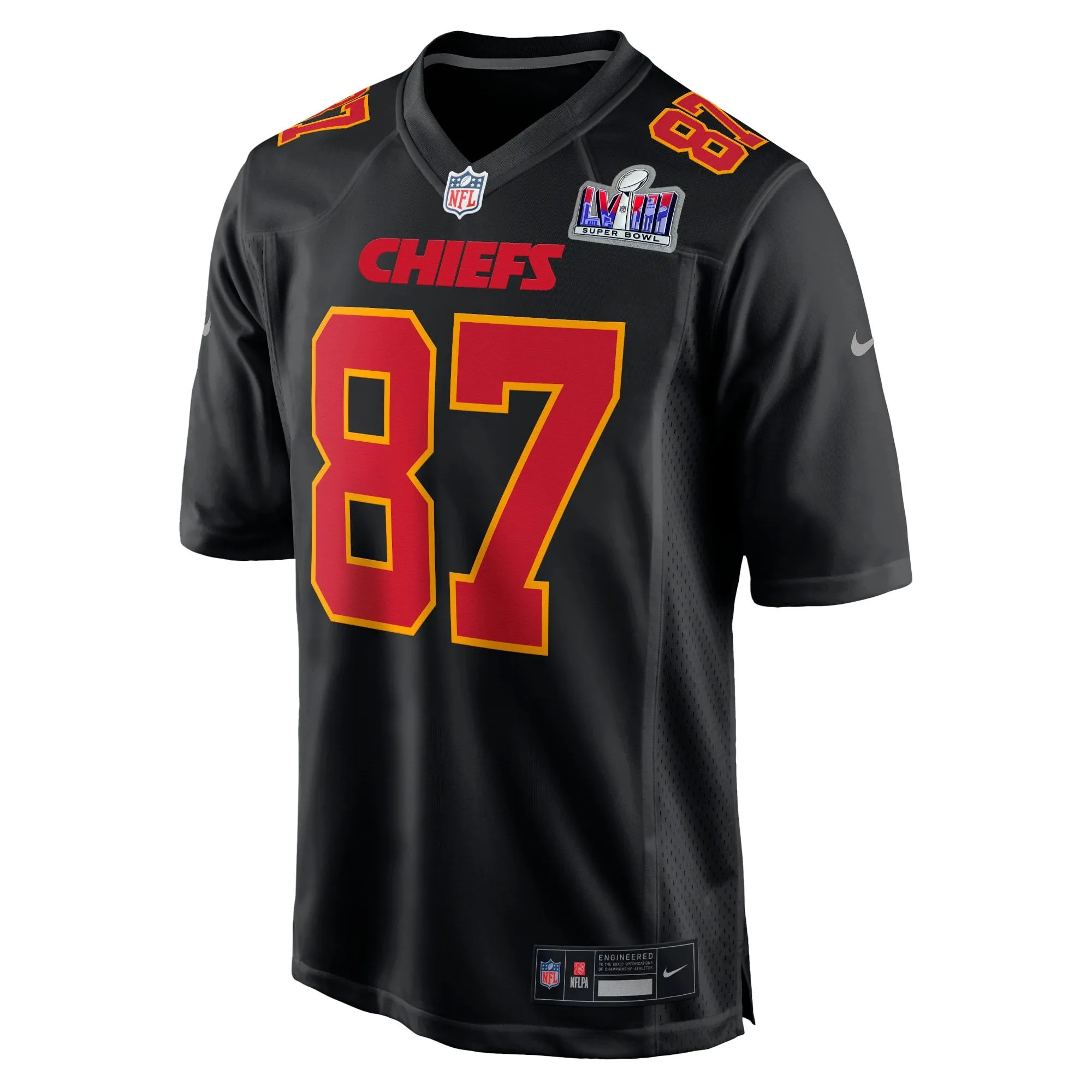 Travis Kelce Kansas City Chiefs  Super Bowl LVIII Carbon Fashion Game Player Jersey - Black