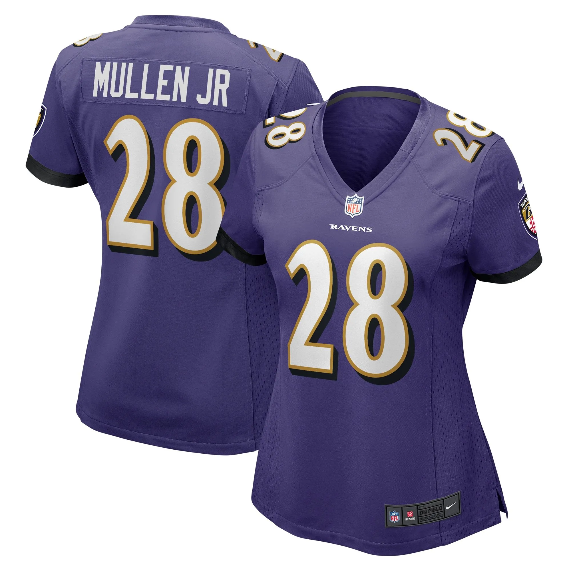 Trayvon Mullen Jr. Baltimore Ravens  Women's Team Game Jersey -  Purple