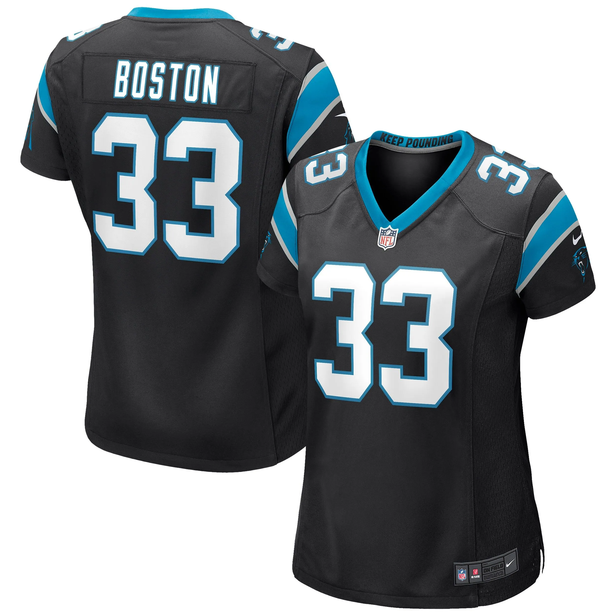 Tre Boston Carolina Panthers  Women's Game Jersey - Black