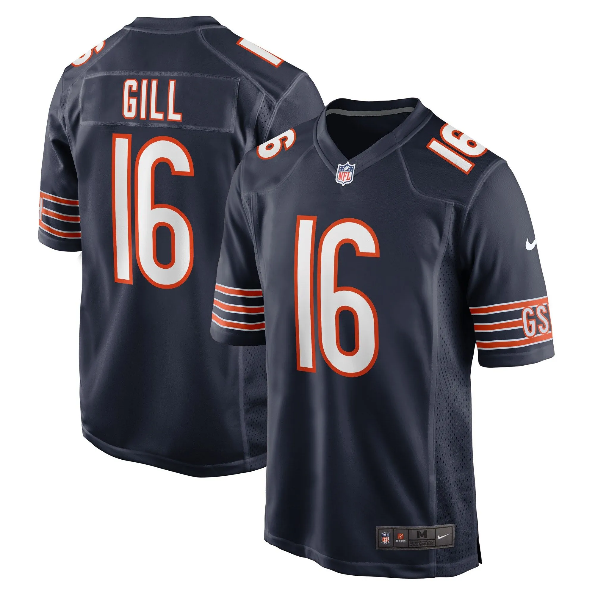 Trenton Gill Chicago Bears  Game Player Jersey - Navy