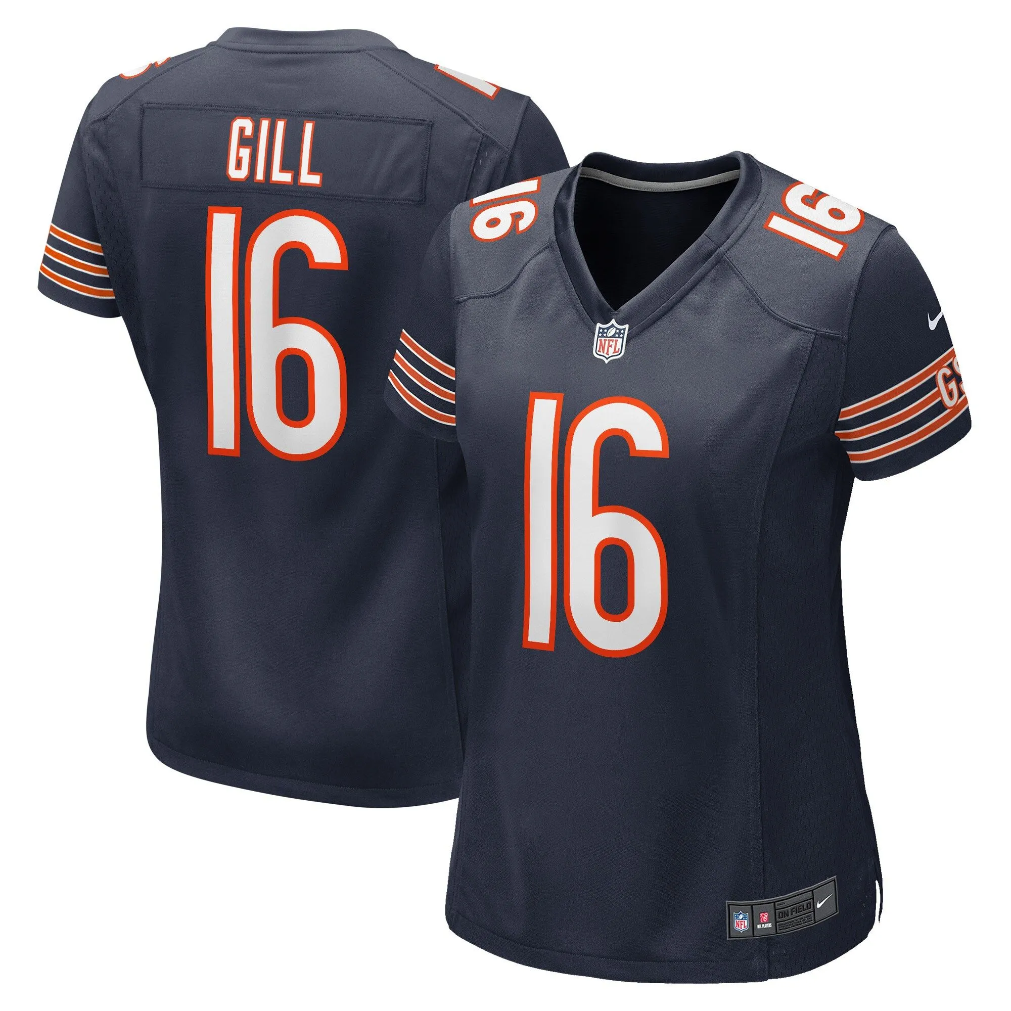 Trenton Gill Chicago Bears  Women's Game Player Jersey - Navy