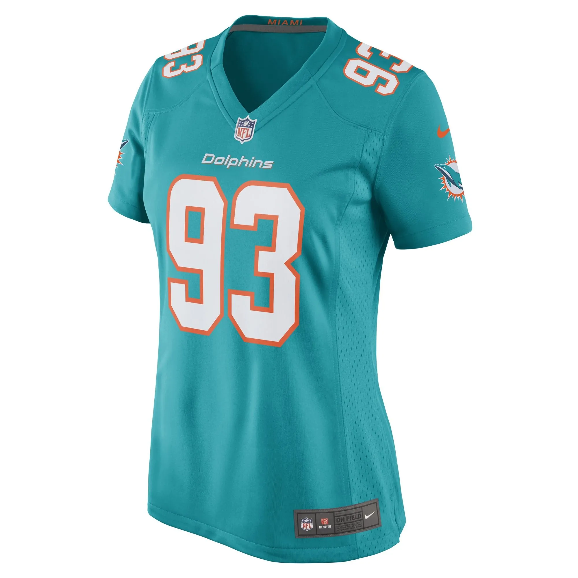 Trey Flowers Miami Dolphins  Women's Game Player Jersey - Aqua