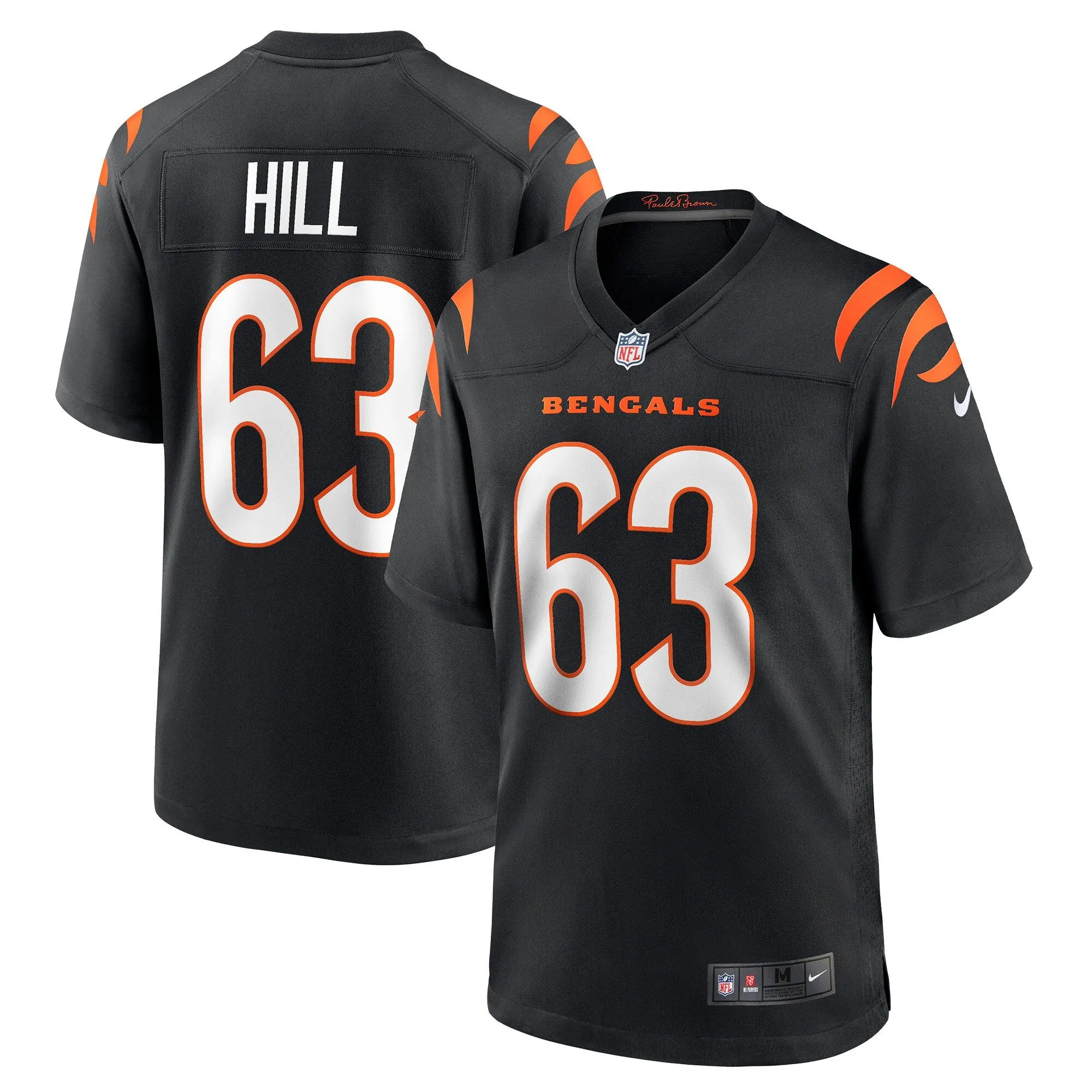 Trey Hill Cincinnati Bengals  Game Jersey - Black