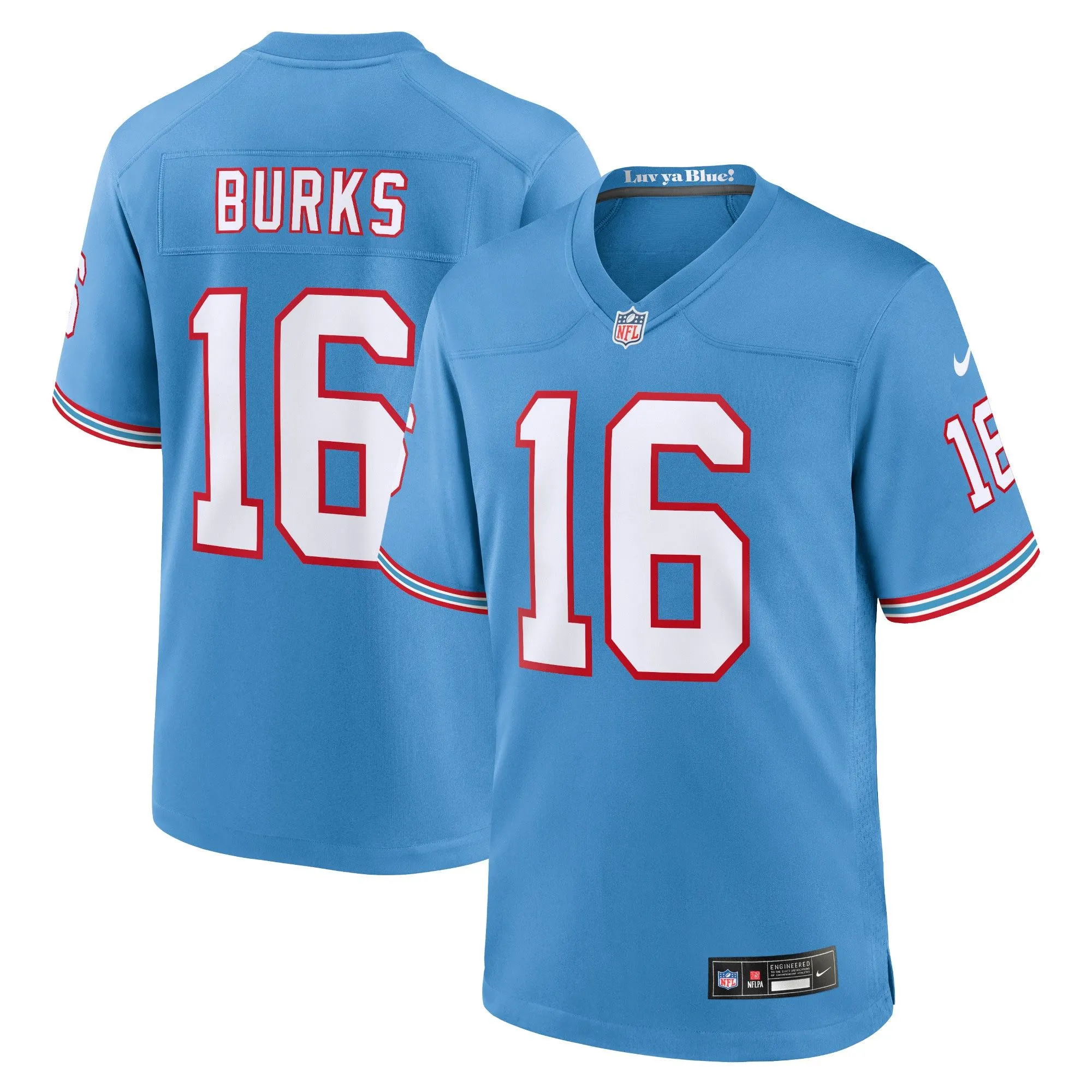 Treylon Burks Tennessee Titans  Oilers Throwback Alternate Game Player Jersey - Light Blue