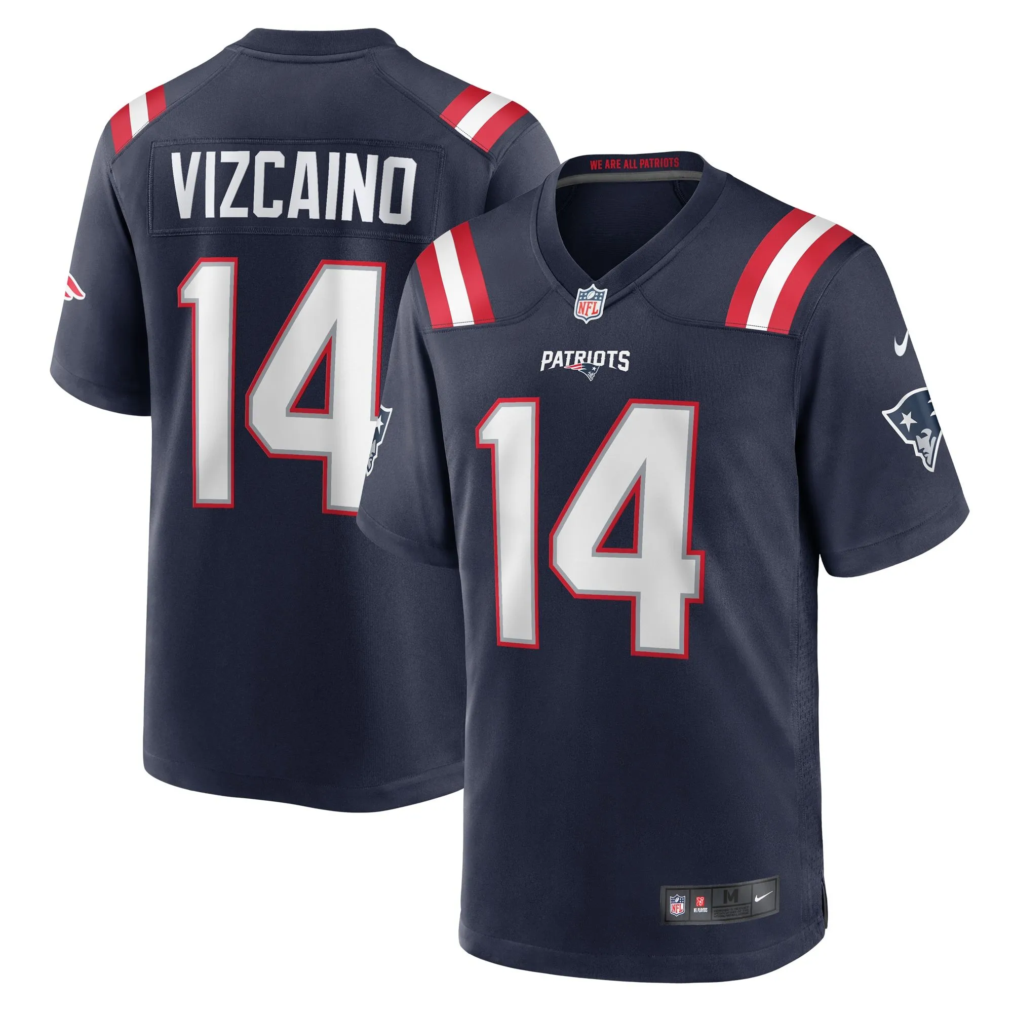 Tristan Vizcaino New England Patriots  Home Game Player Jersey - Navy