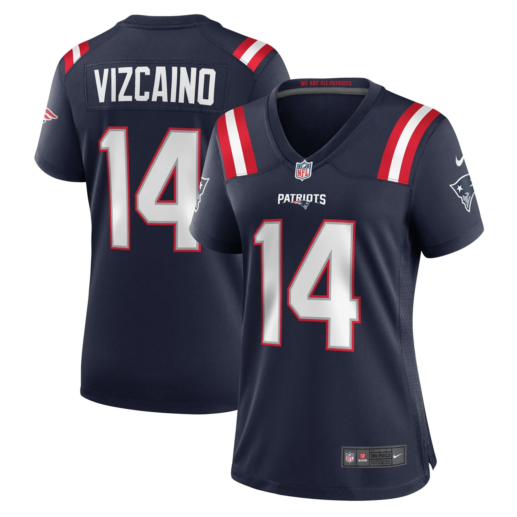 Tristan Vizcaino New England Patriots  Women's Home Game Player Jersey - Navy