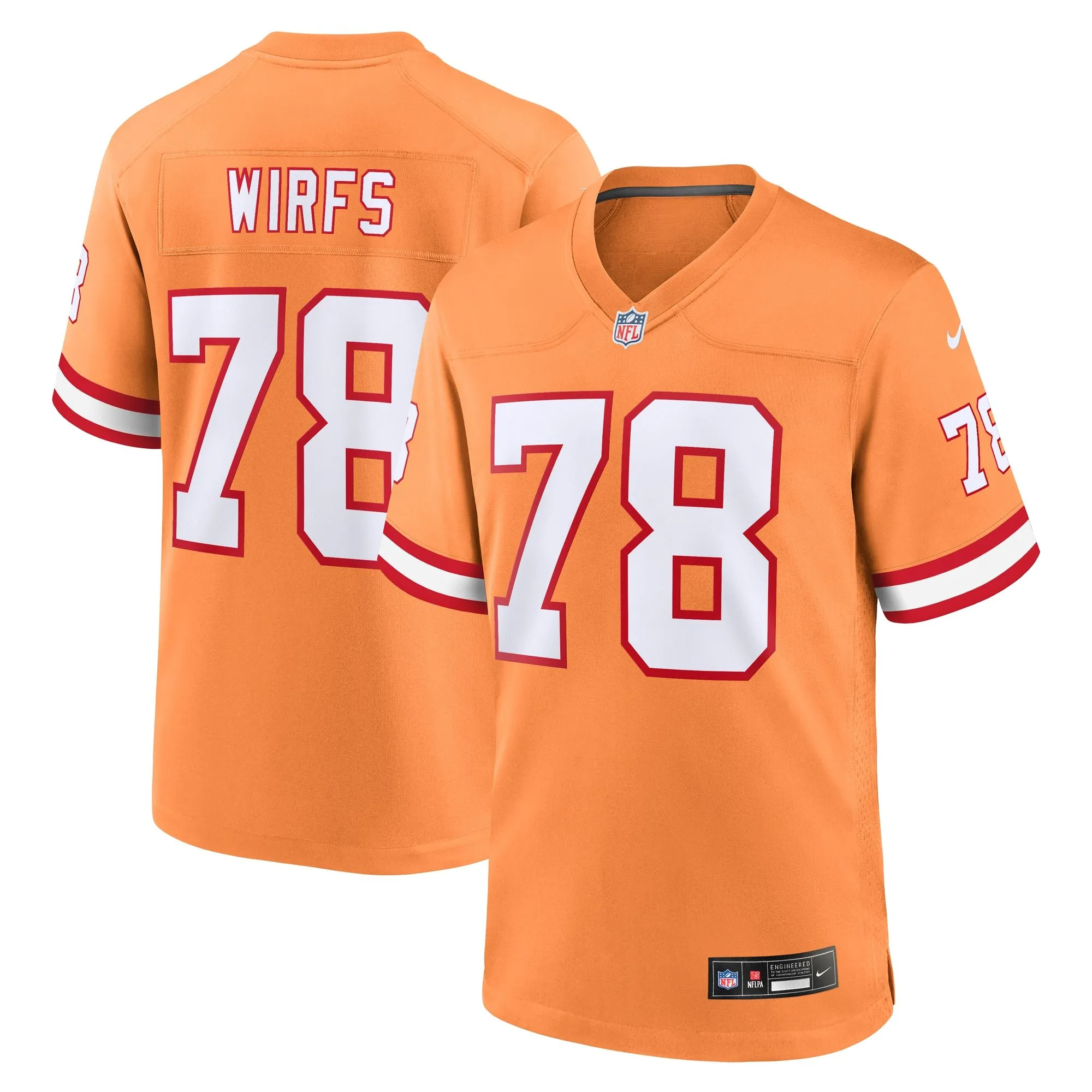 Tristan Wirfs Tampa Bay Buccaneers  Throwback Game Jersey - Orange