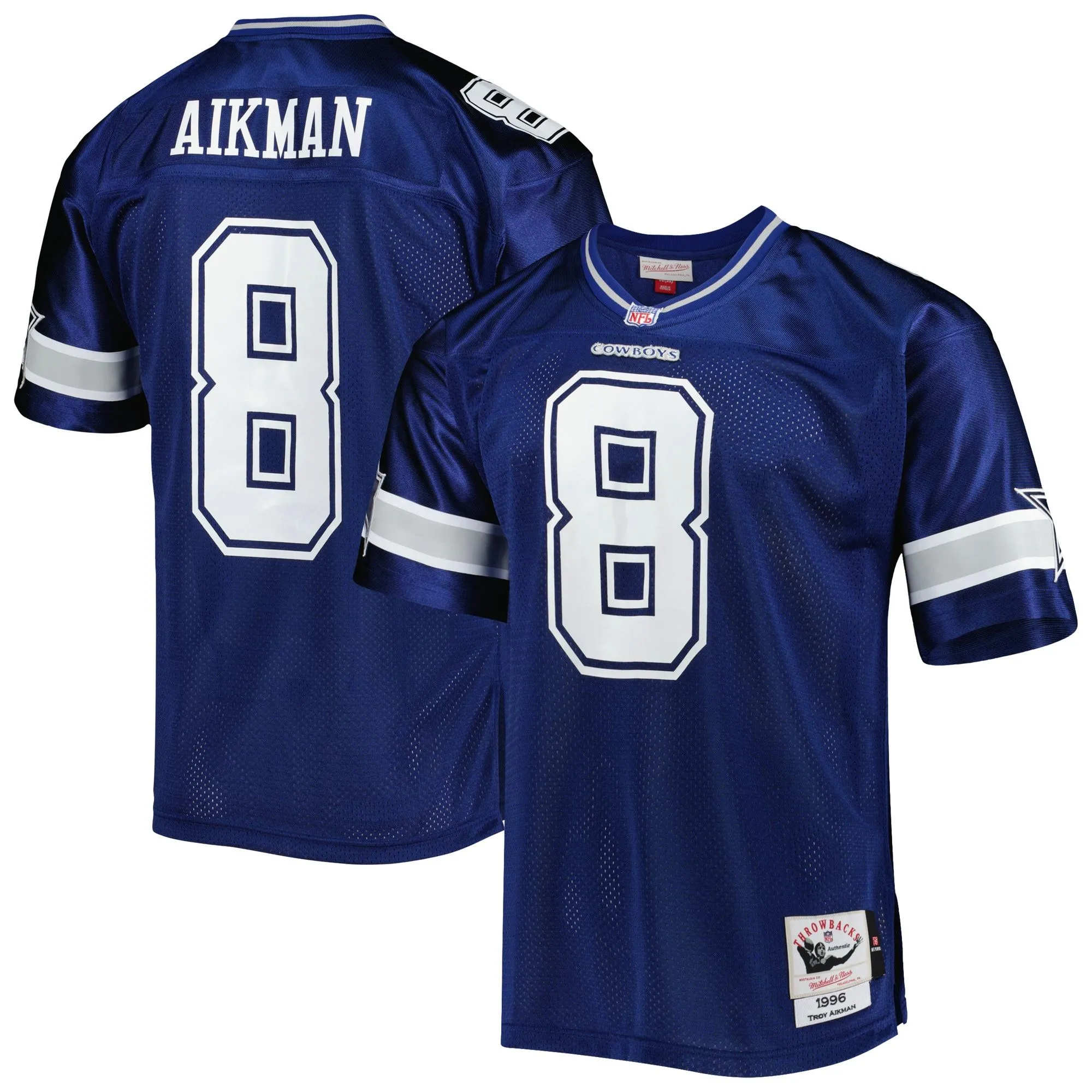 Troy Aikman Dallas Cowboys 1996 Mitchell & Ness  Throwback Retired Player Jersey - Navy