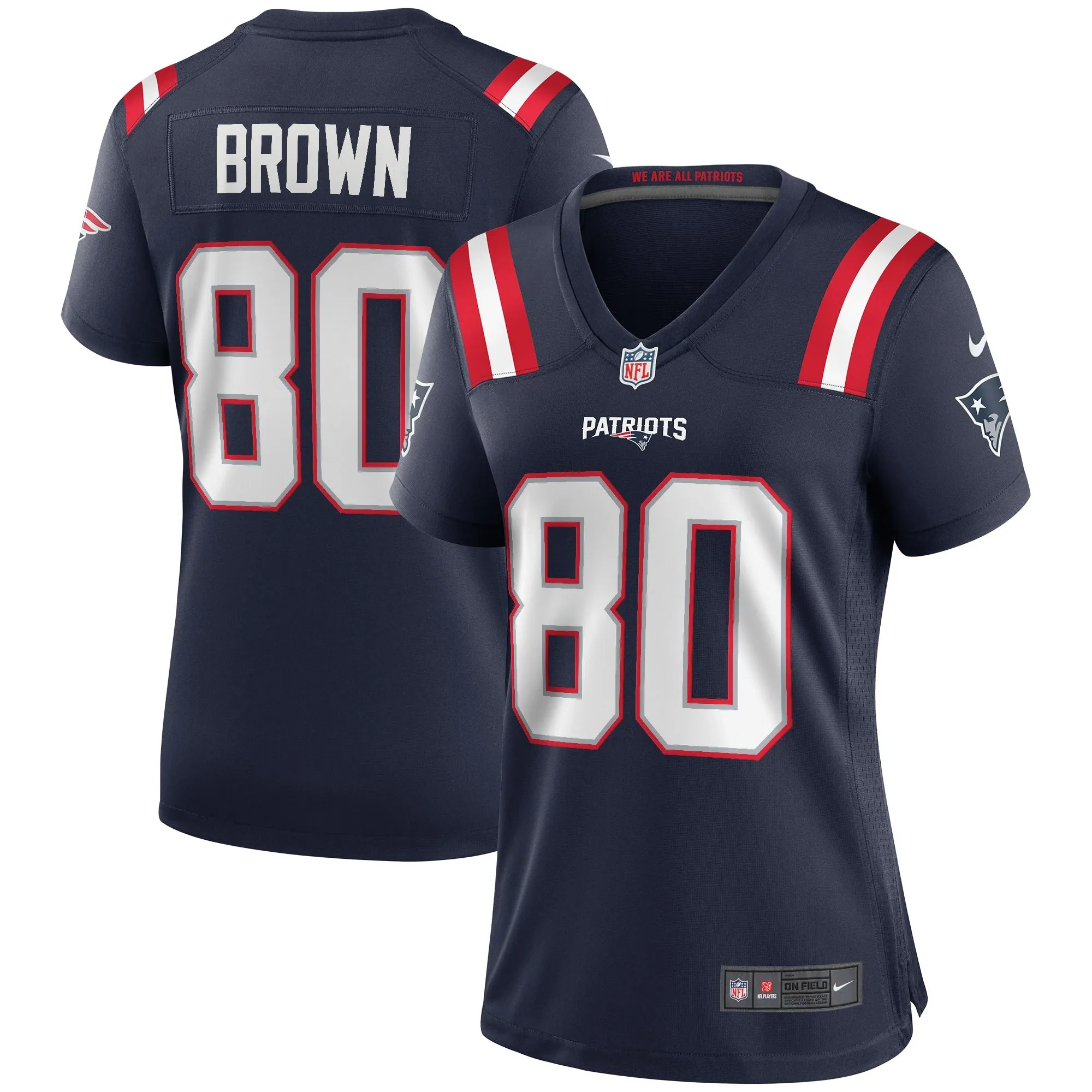 Troy Brown New England Patriots  Women's Game Retired Player Jersey - Navy