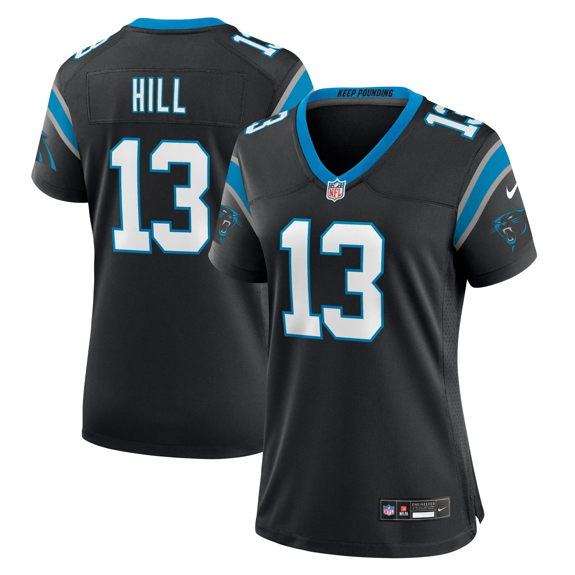 Troy Hill Carolina Panthers  Women's Team Game Jersey -  Black