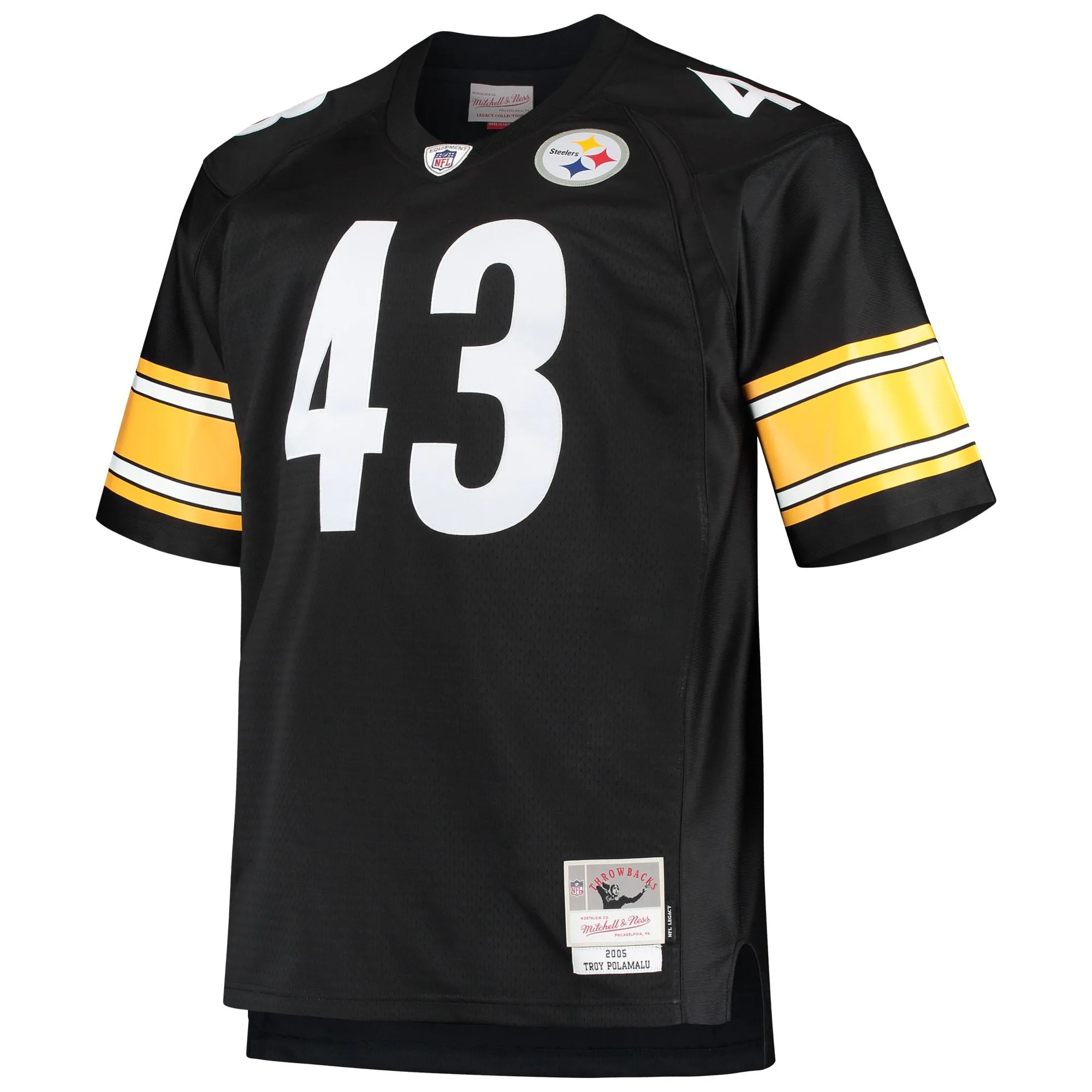 Troy Polamalu Pittsburgh Steelers Mitchell & Ness Big & Tall 2005 Retired Player Replica Jersey - Black