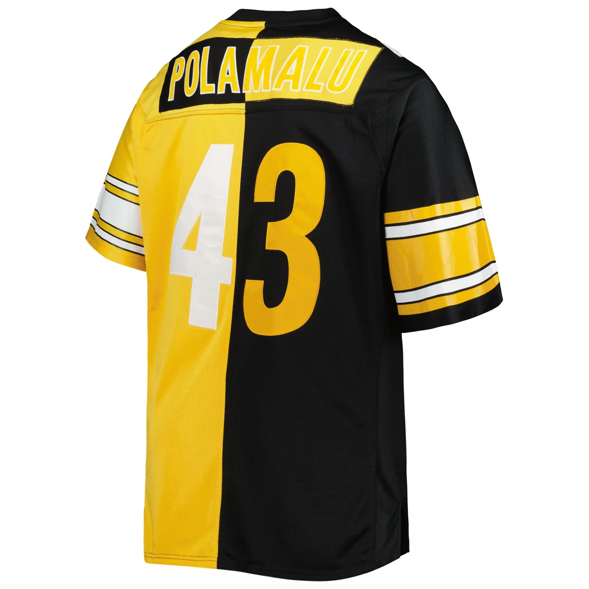 Troy Polamalu Pittsburgh Steelers Mitchell & Ness Big & Tall Split Legacy Retired Player Replica Jersey - Black/Gold