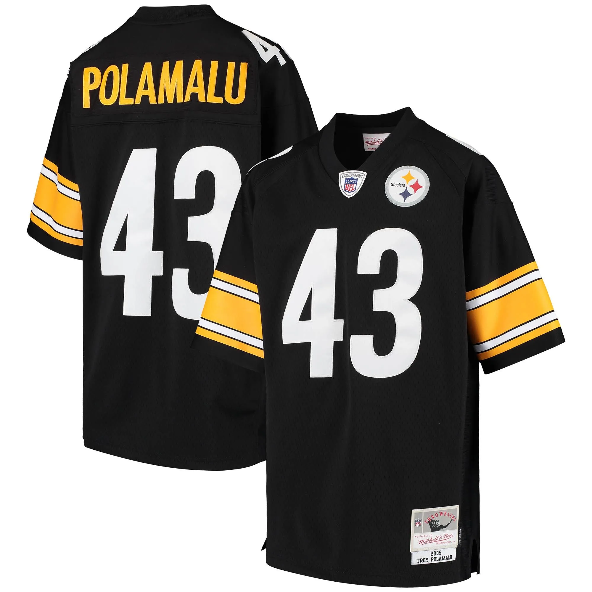 Troy Polamalu Pittsburgh Steelers Mitchell & Ness Youth 2005 Gridiron Classics Retired Player Legacy Jersey - Black