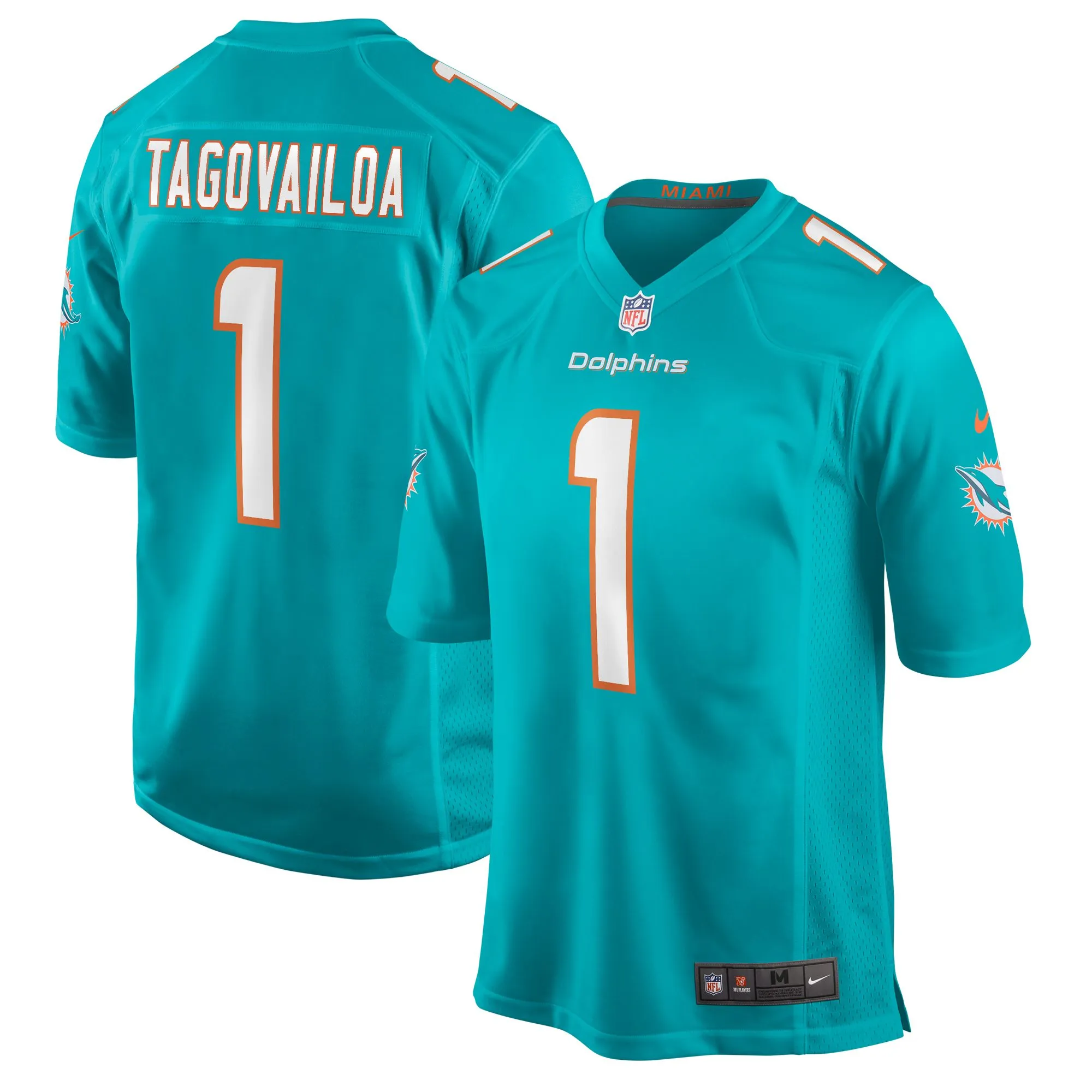 Tua Tagovailoa Miami Dolphins  Player Game Jersey - Aqua