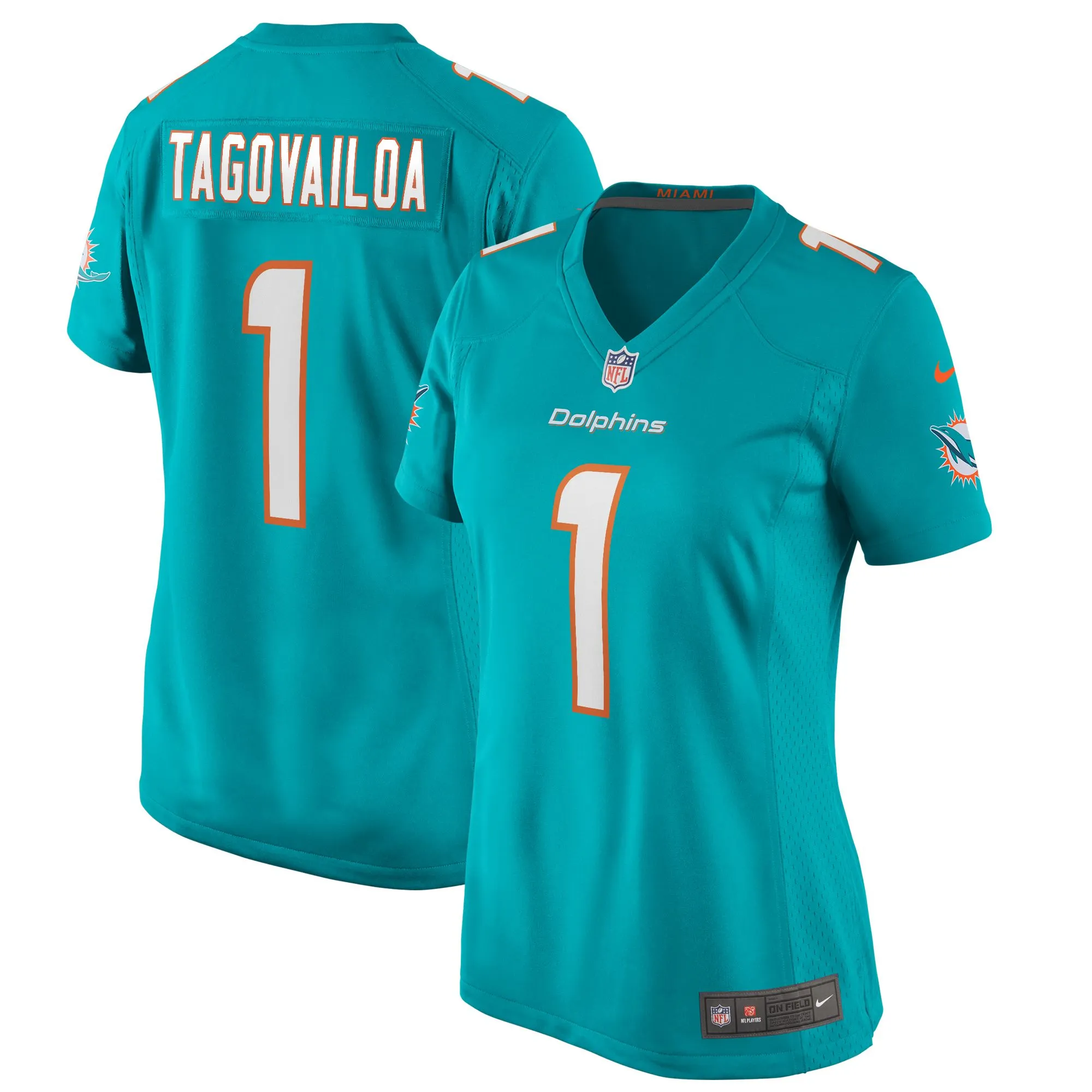 Tua Tagovailoa Miami Dolphins  Women's Game Jersey - Aqua