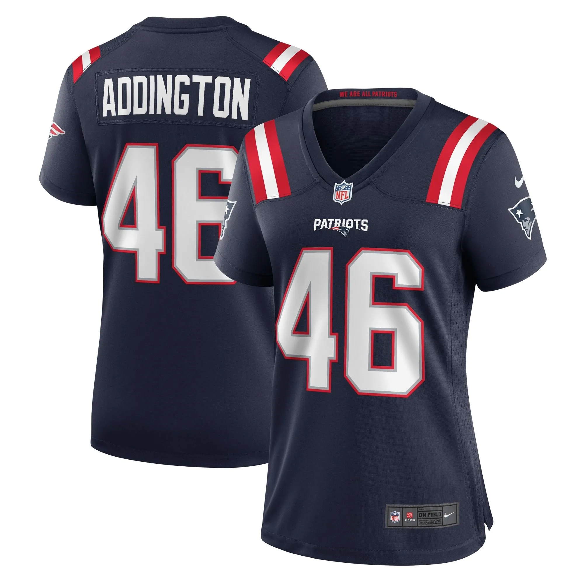 Tucker Addington New England Patriots  Women's Home Game Player Jersey - Navy