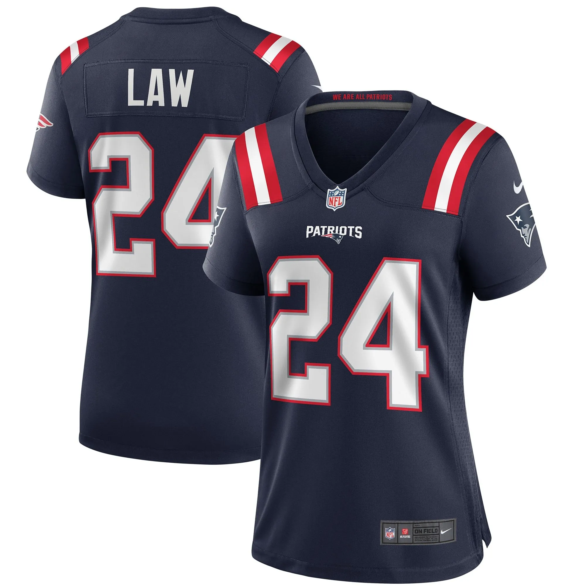 Ty Law New England Patriots  Women's Game Retired Player Jersey - Navy