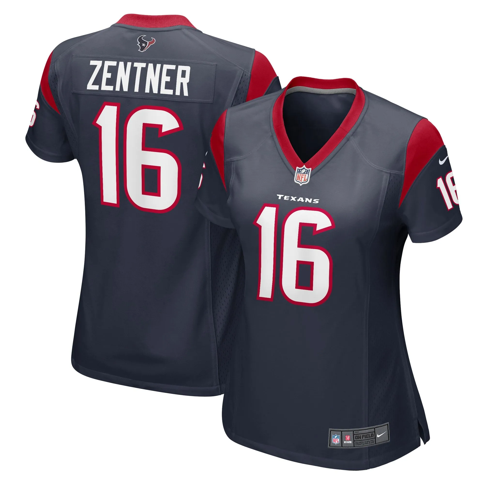 Ty Zentner Houston Texans  Women's Team Game Jersey -  Navy