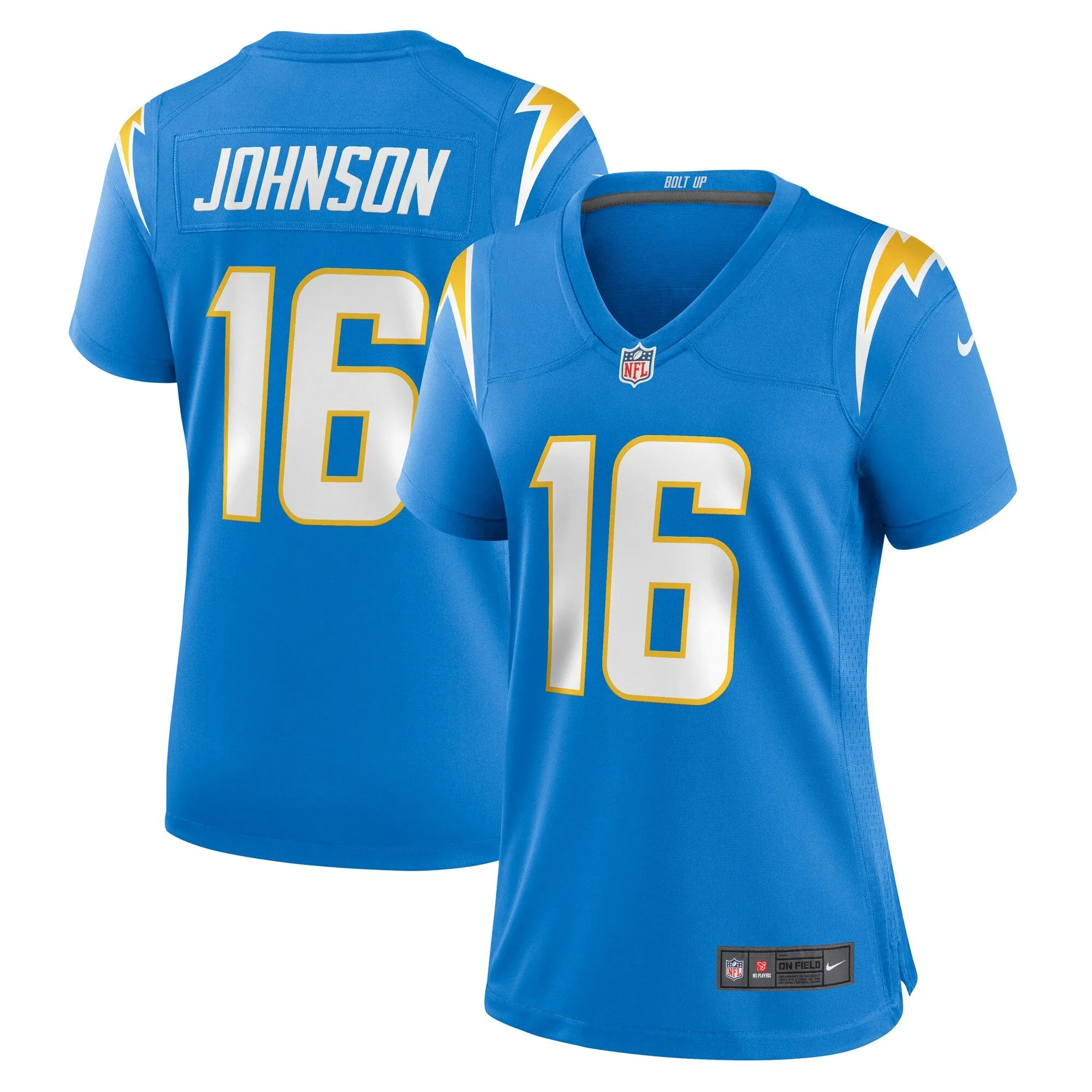 Tyler Johnson Los Angeles Chargers  Women's Team Game Jersey -  Powder Blue