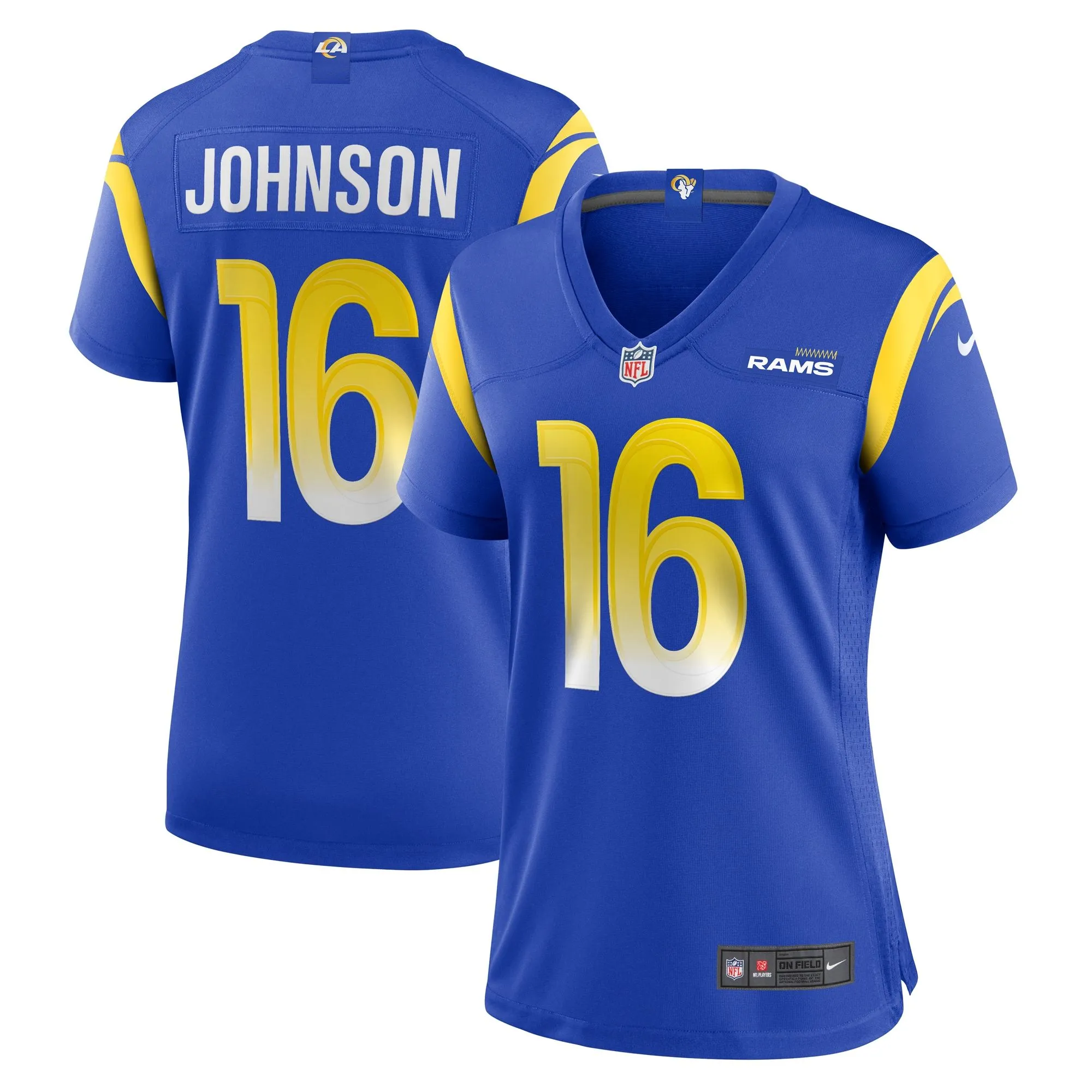 Tyler Johnson Los Angeles Rams  Women's Team Game Jersey -  Royal