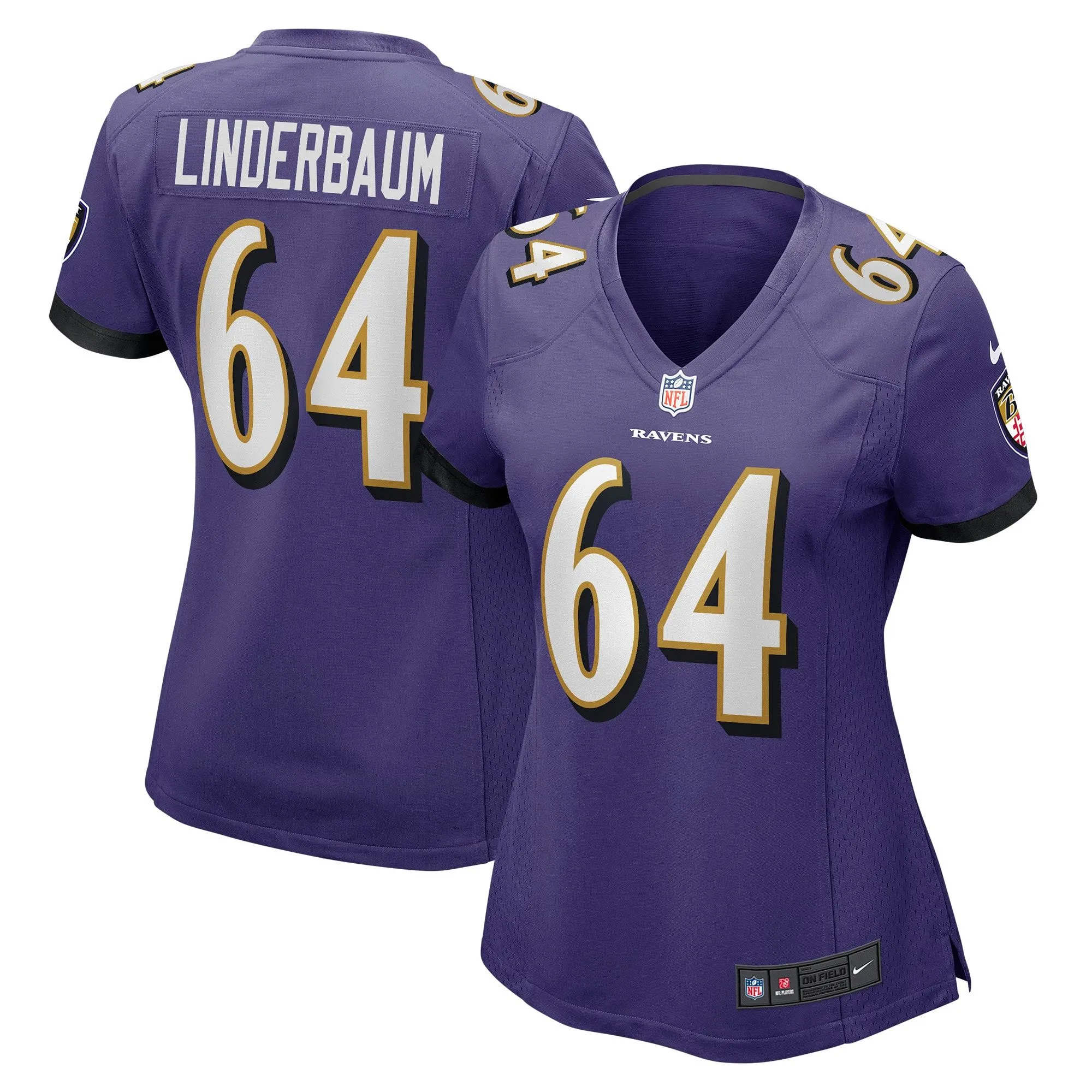 Tyler Linderbaum Baltimore Ravens  Women's Player Game Jersey - Purple