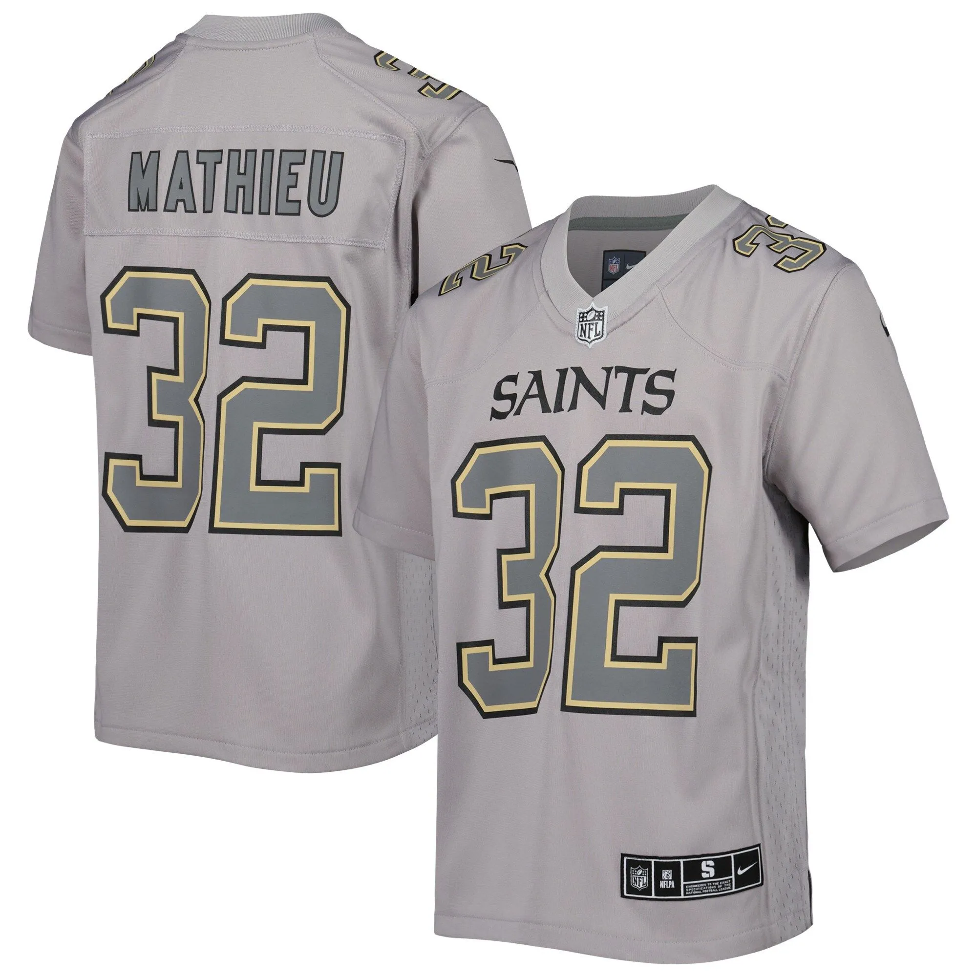 Tyrann Mathieu New Orleans Saints  Youth Atmosphere Game Jersey - Gray