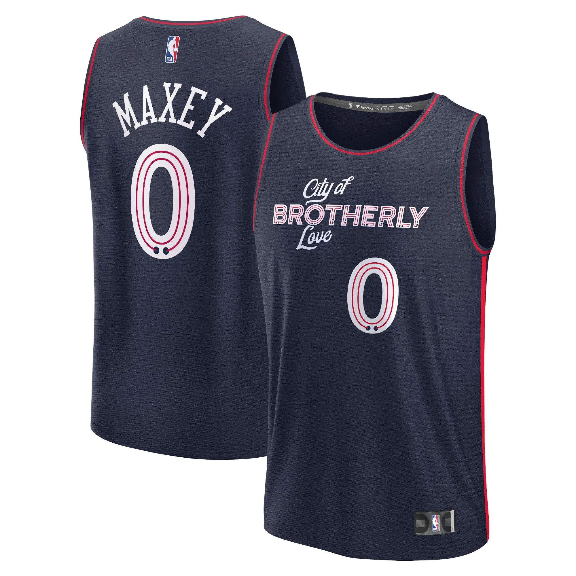 Tyrese Maxey Philadelphia 76ers Fanatics Branded Fast Break Jersey - Navy - City Edition