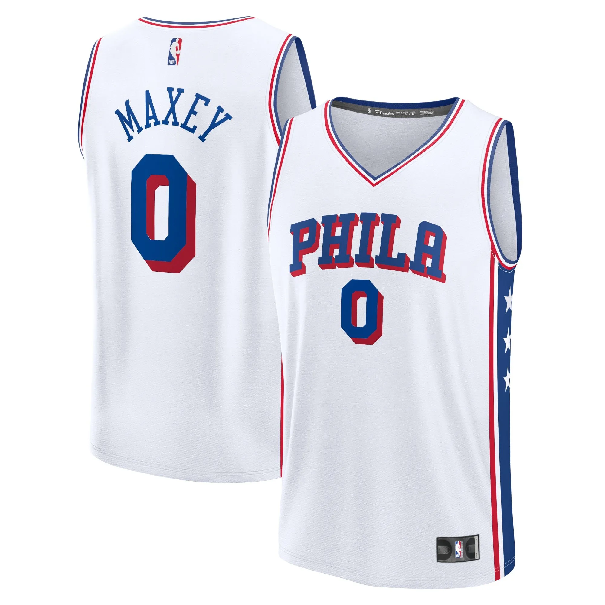 Tyrese Maxey Philadelphia 76ers Fanatics Branded Fast Break Replica Player Jersey - Association Edition - White