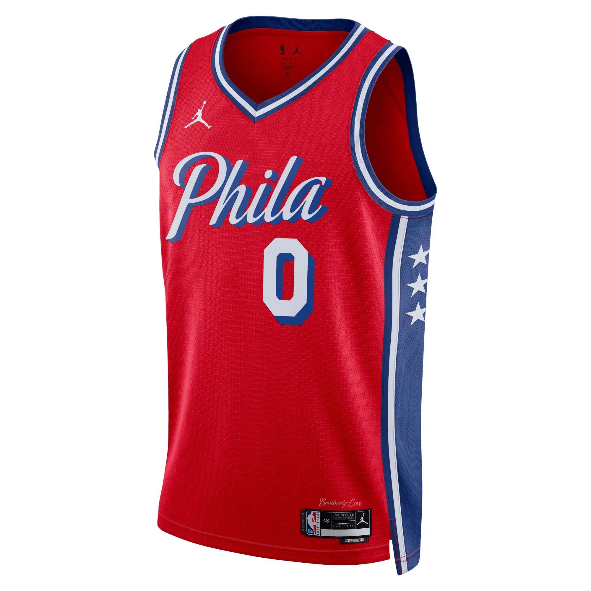 Tyrese Maxey Philadelphia 76ers Jordan Brand Unisex Swingman Jersey - Statement Edition - Red